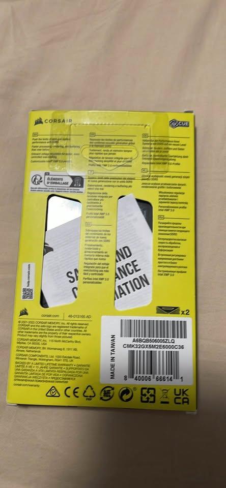 Corsair DDR5 32GB (2x16GB) 6000MHz RAM - Open Box / Like New