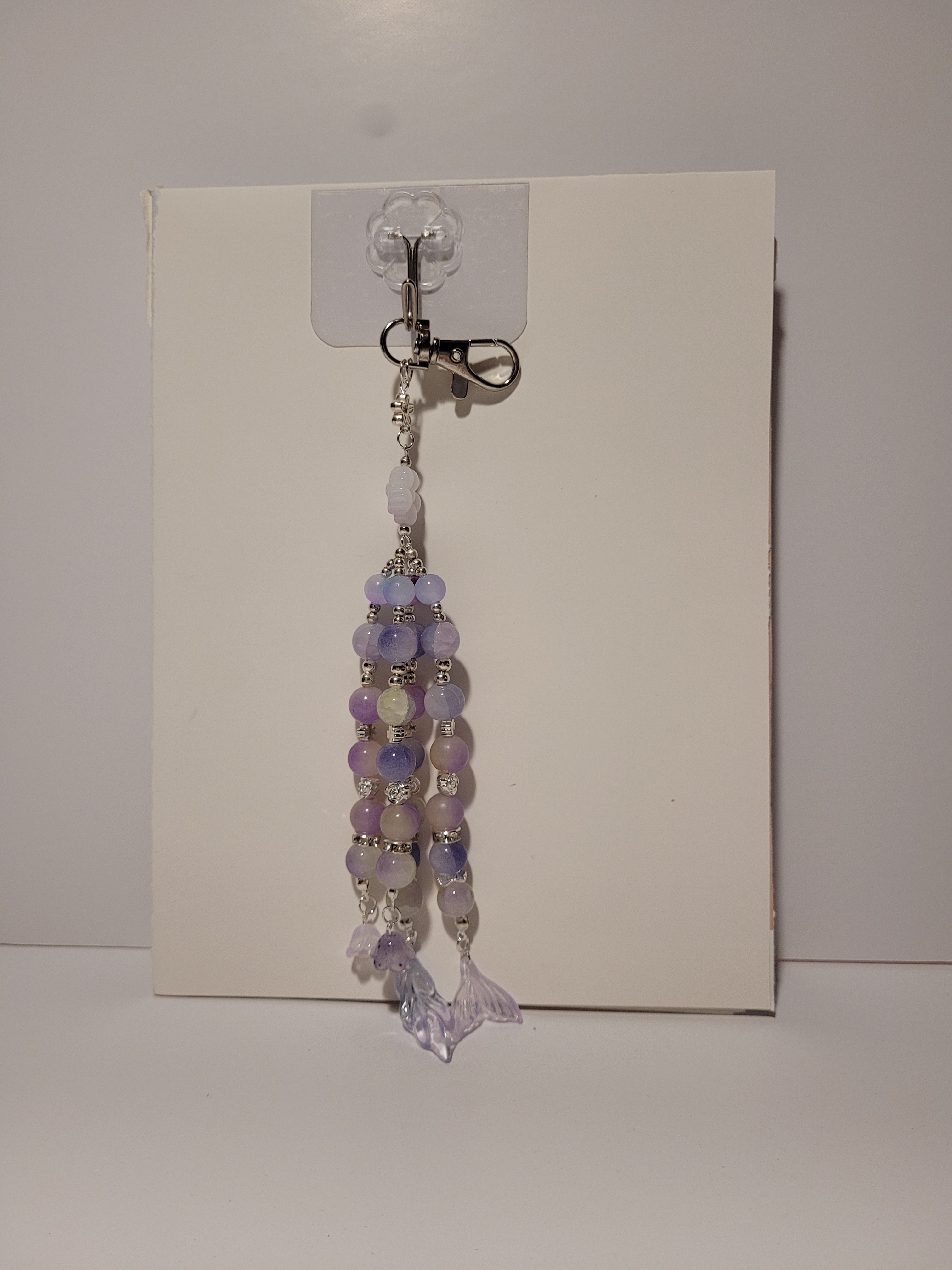Handmade Beaded Keychain - Purple