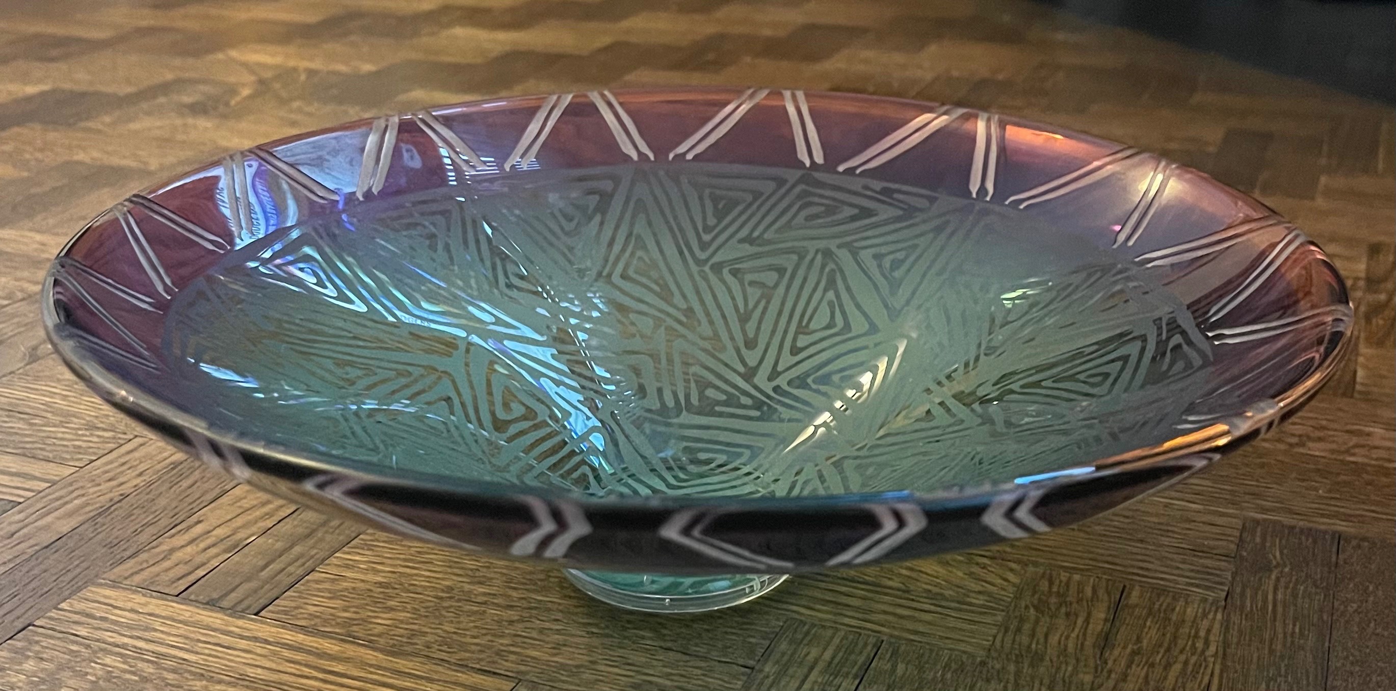 Signed Cheryl Takacs Art Glass Bowl (11.5")