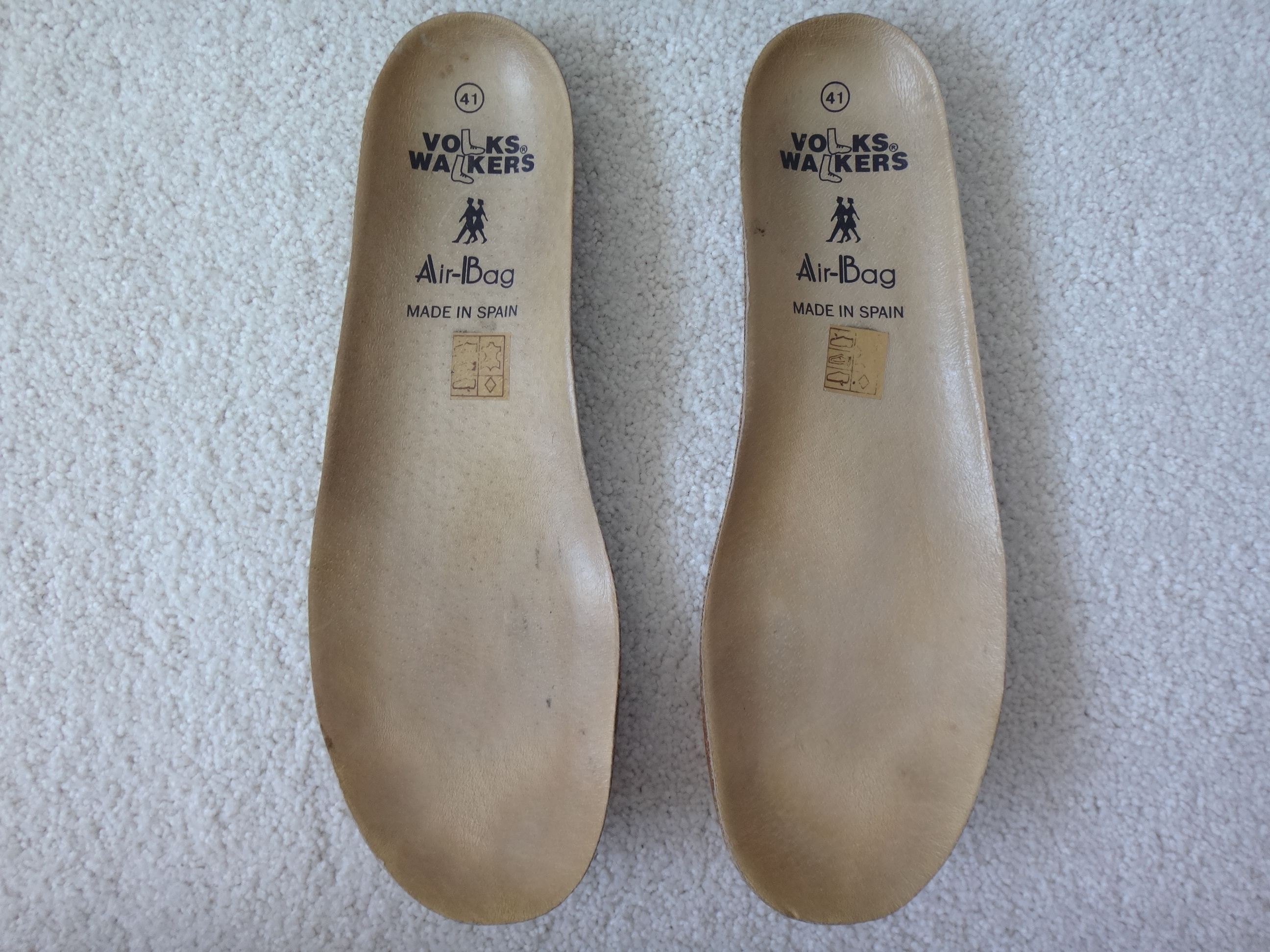 ✅♻️Size 8.5 / 41 VOLKS WALKERS Khaki Shoes Insoles Made in Spain