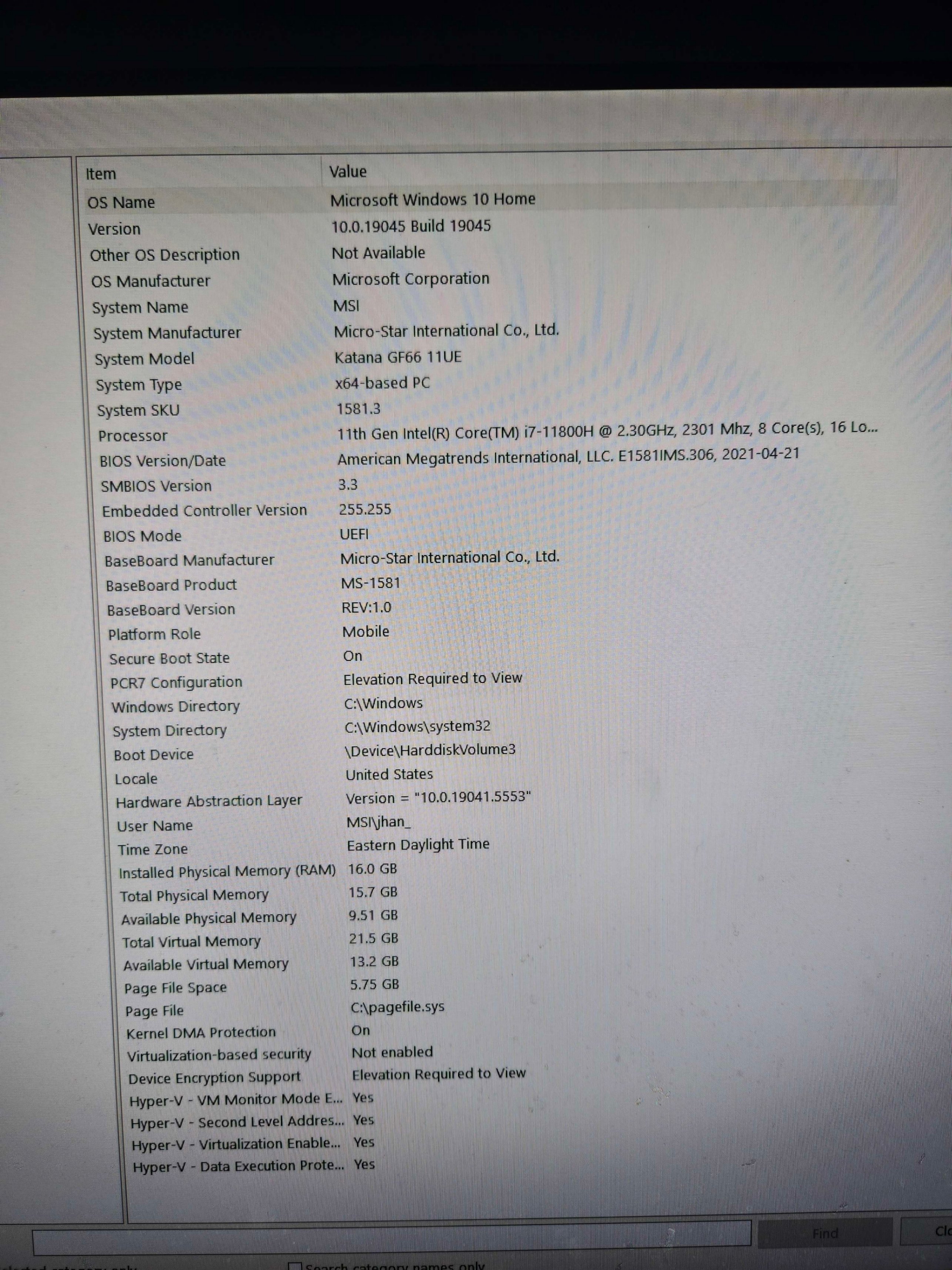 MSI GF66 11UE RTX 3060 - photo 3
