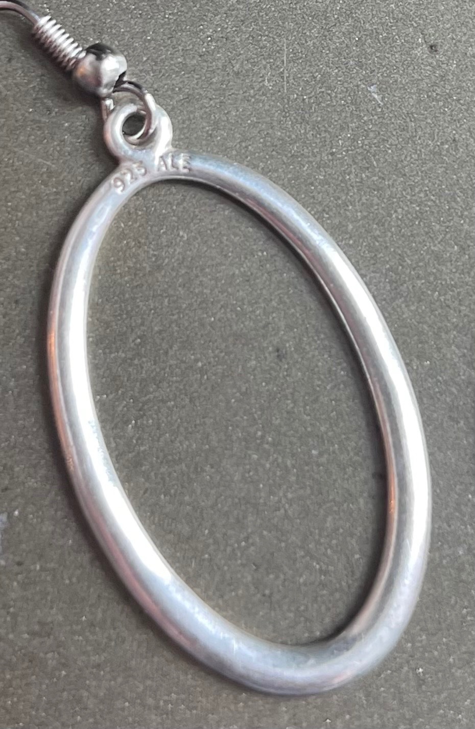 Authentic PANDORA Sleek Sterling Silver Oval Hoop Earrings - photo 2