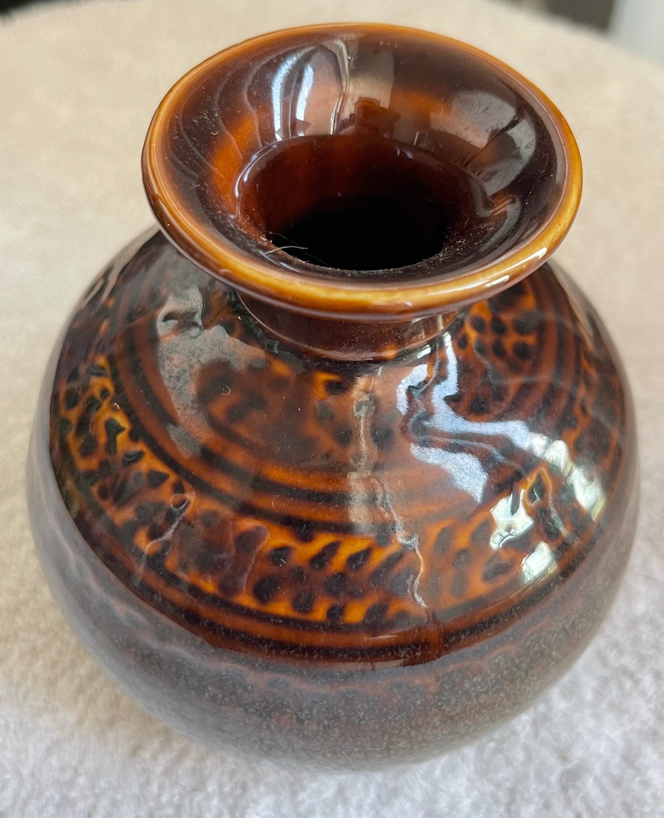 Vintage Drip Glaze Pottery Vase — Earthy Tones - photo 3