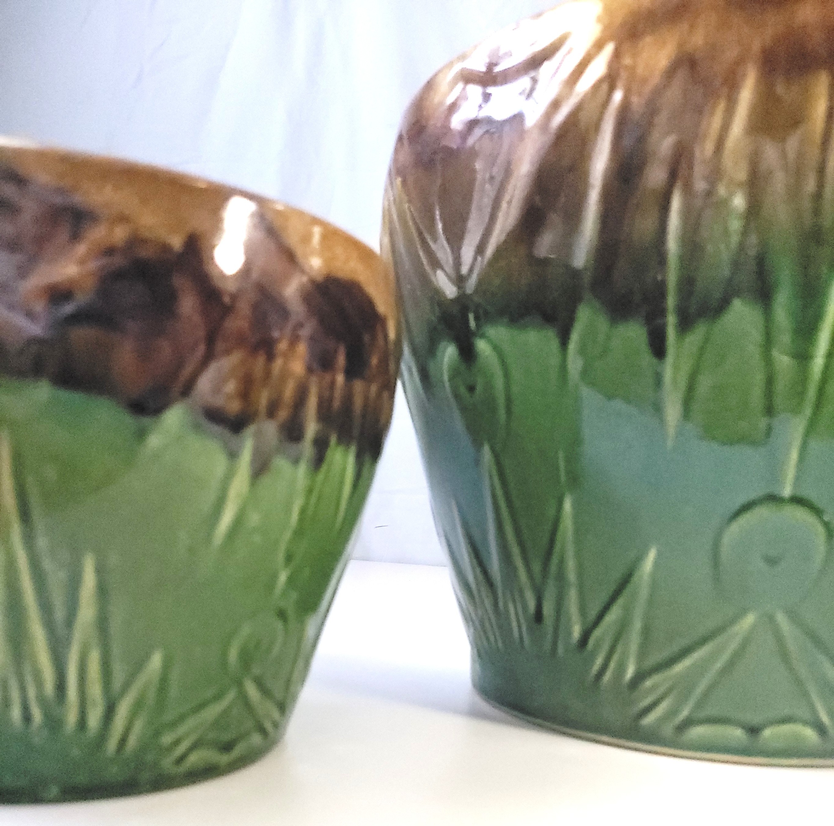 Robinson Ransbottom Sun Moon Planters – Circ. 1930s Art Pottery - photo 4