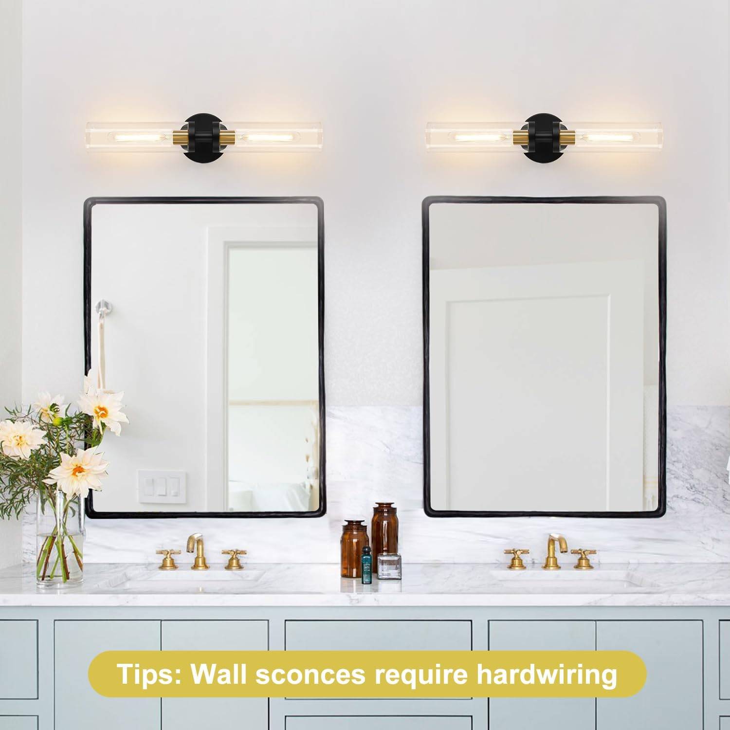 Modern Wall Sconce with Clear Glass Shade - photo 2