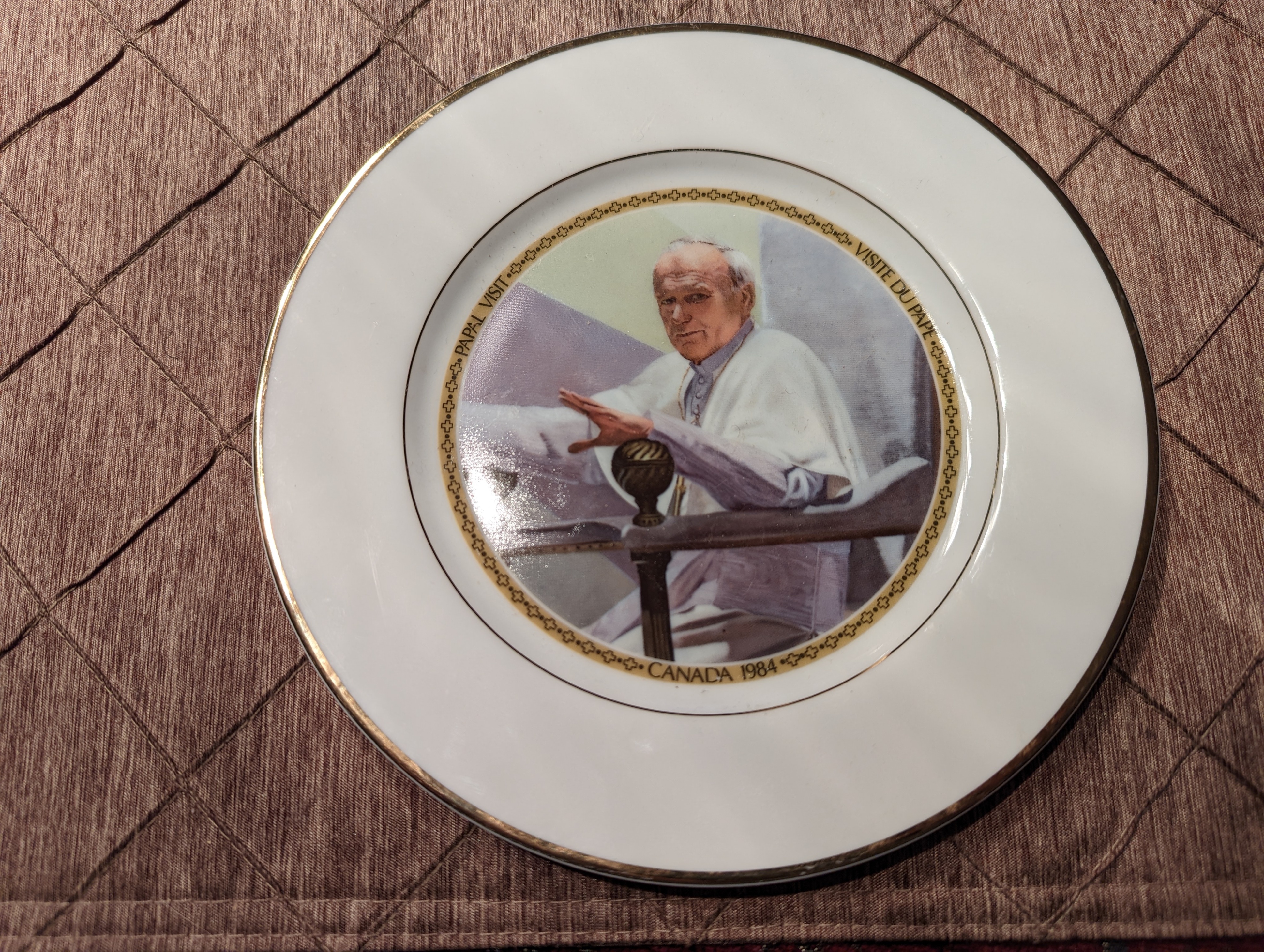 Vintage 1984 Papal Visit Collector Plate – Canada