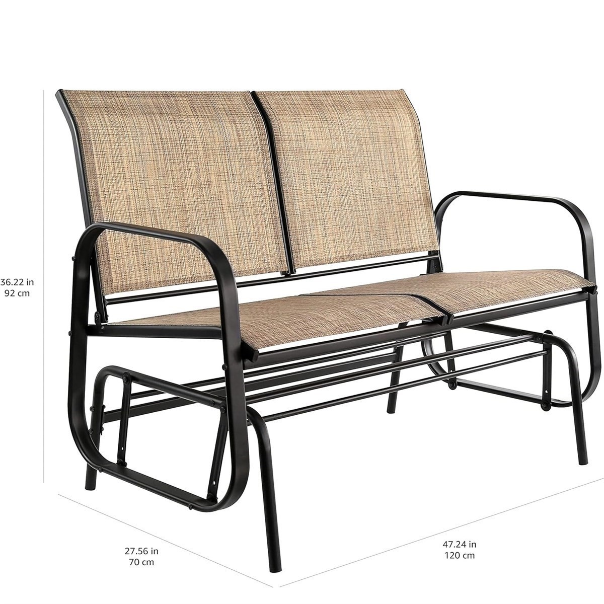 Amazon Basics 2-Person Patio Sling Glider - Brown - photo 3