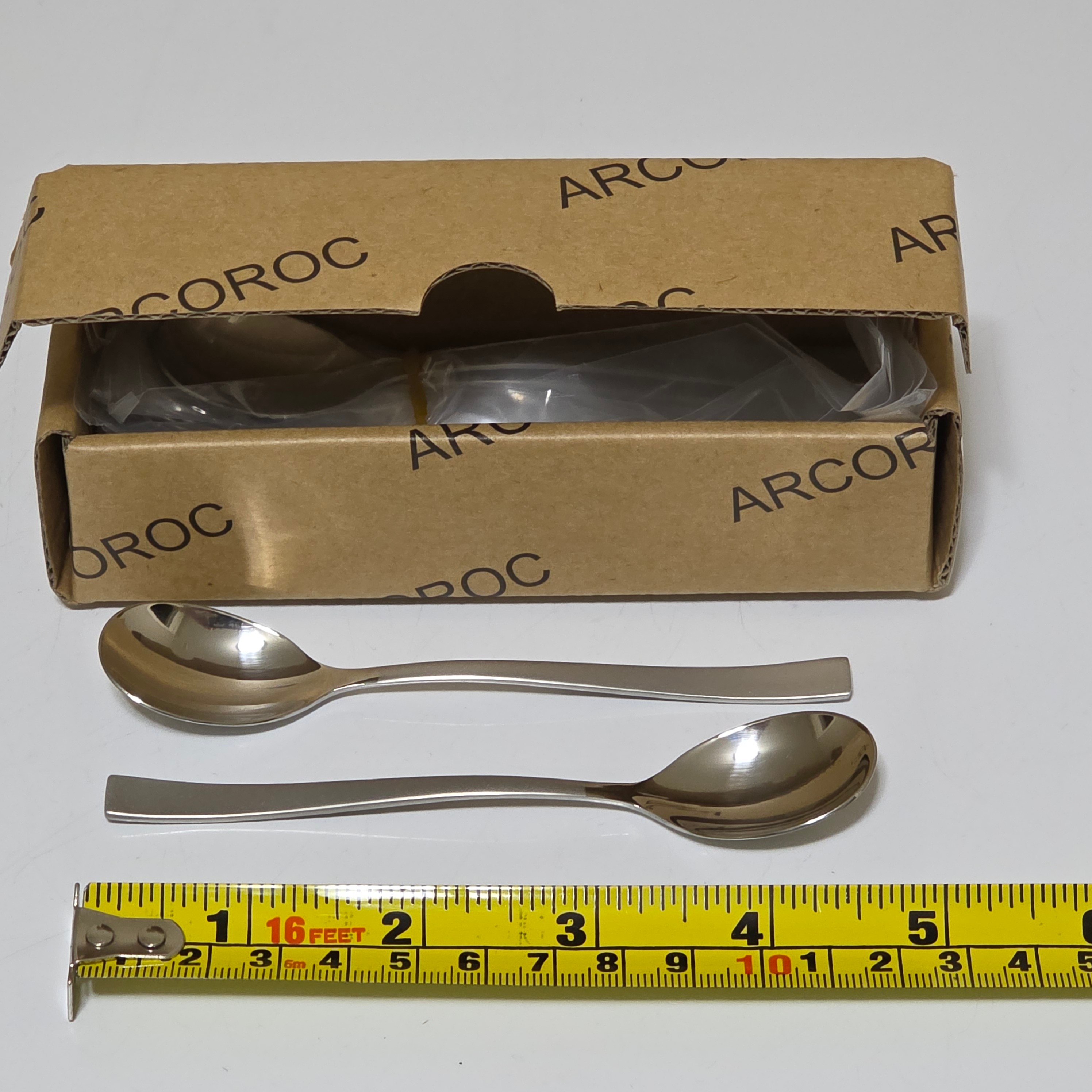 New Arcoroc Demitasse Spoons Sand Stainless Steel 18/10