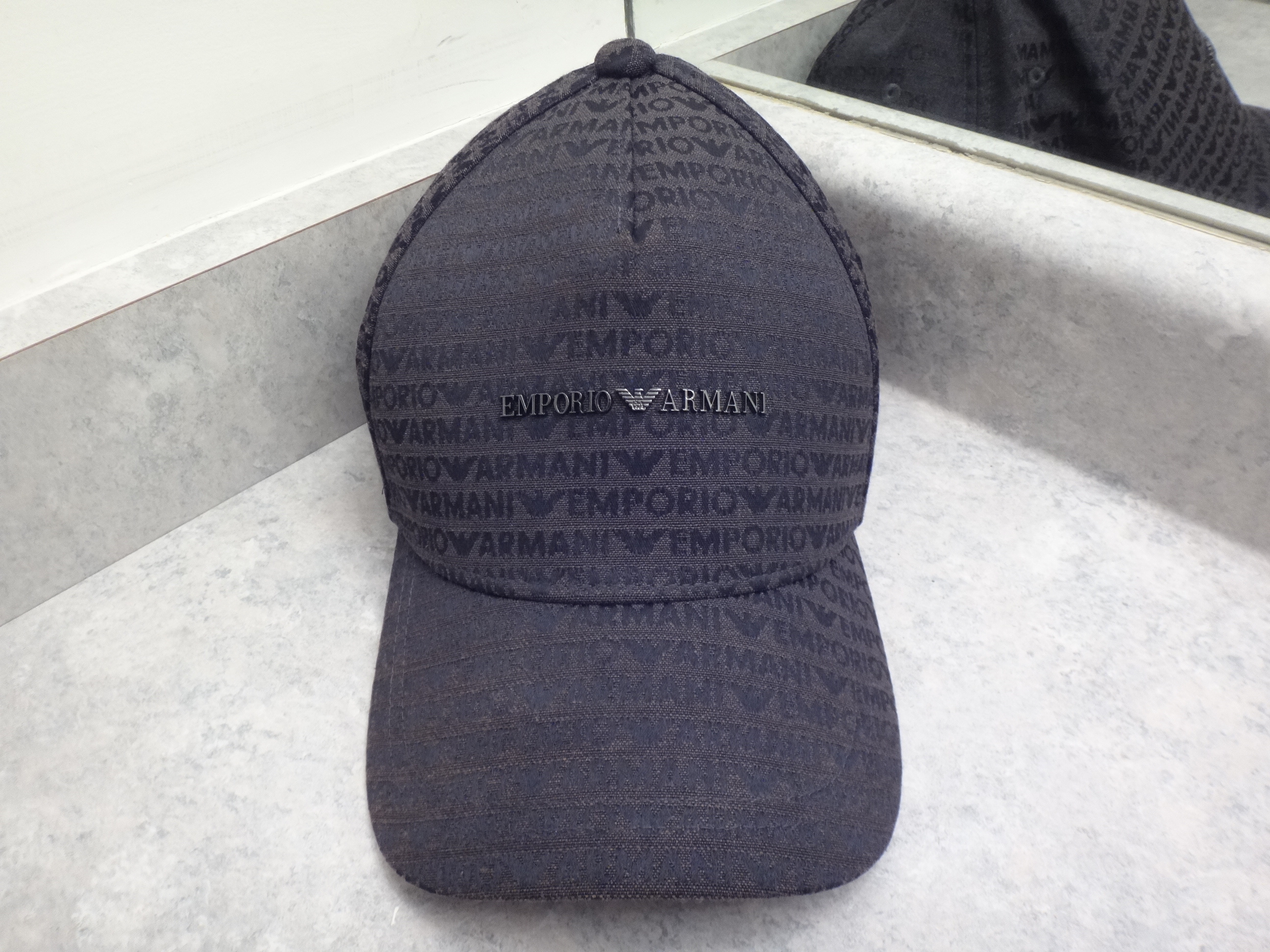✅🆕EMPORIO ARMANI Jacquard Baseball Hat Cap Logo Lettering NEW