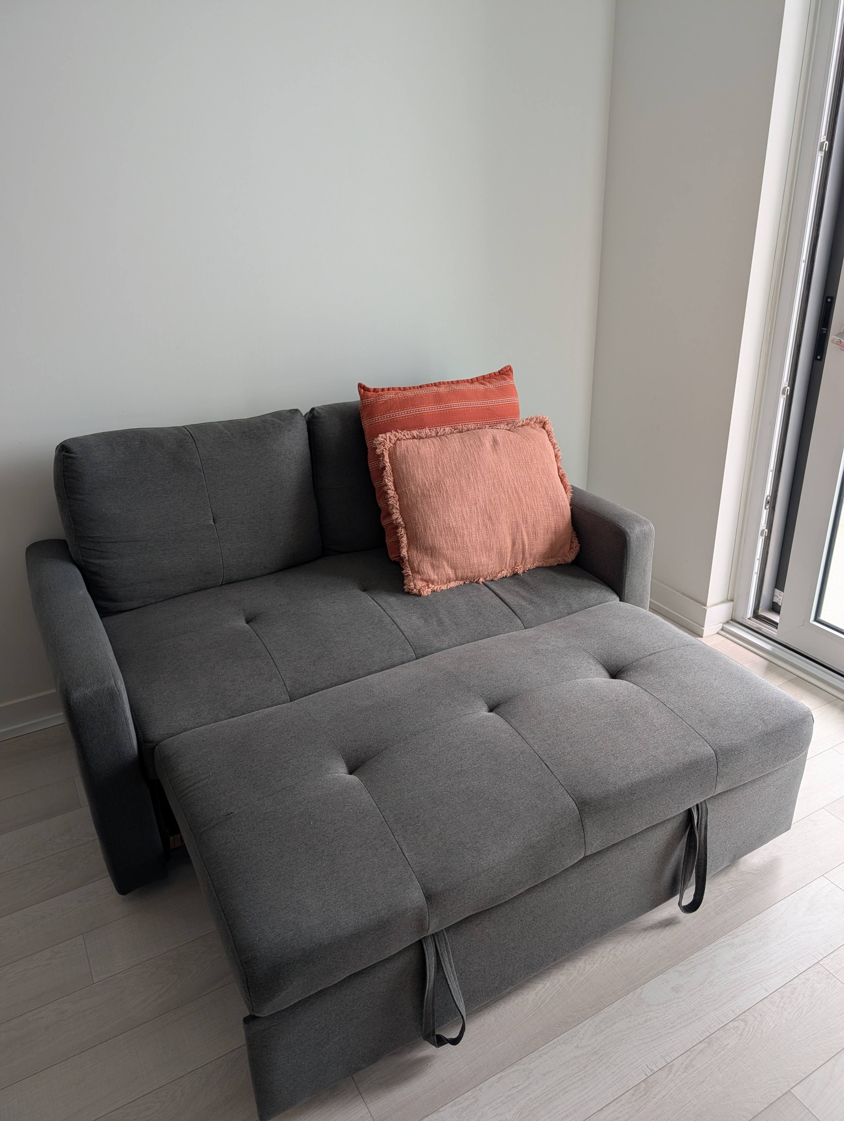2-SEATER FABRIC PULL-OUT LOVESEAT SLEEPER SOFA - photo 2