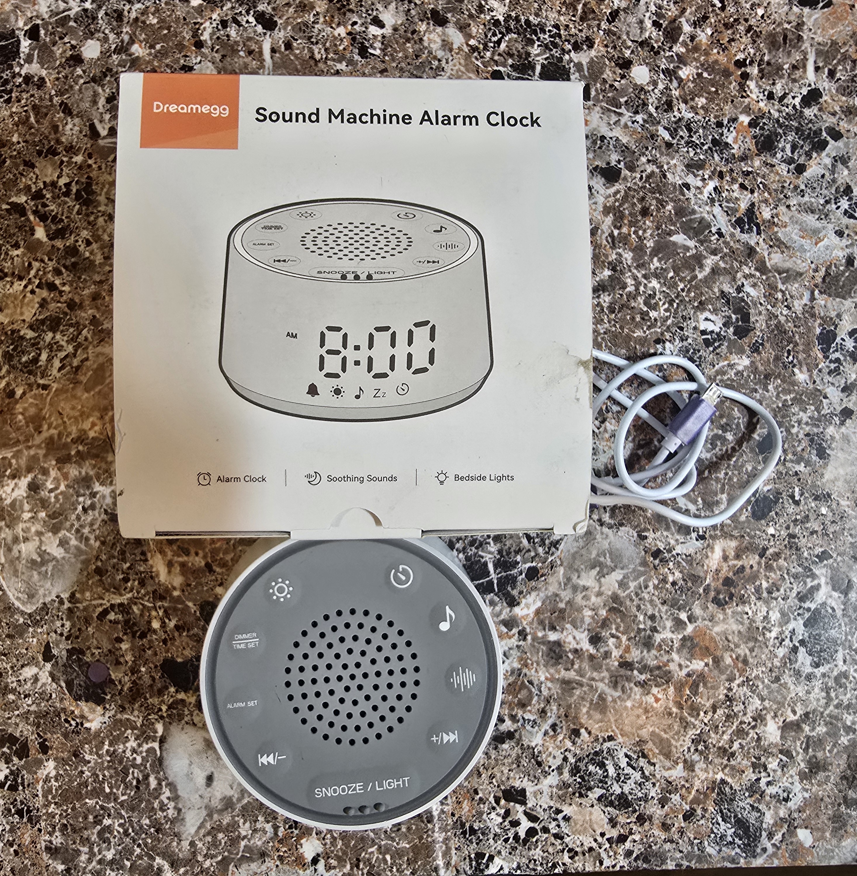 Dreamegg Sound Machine Alarm Clock w/ Night Light + RGB