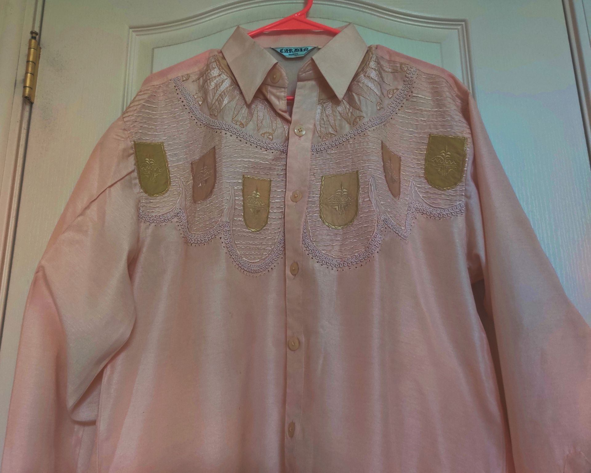 Elara Long Sleeve Button-Up Shirt - Pink