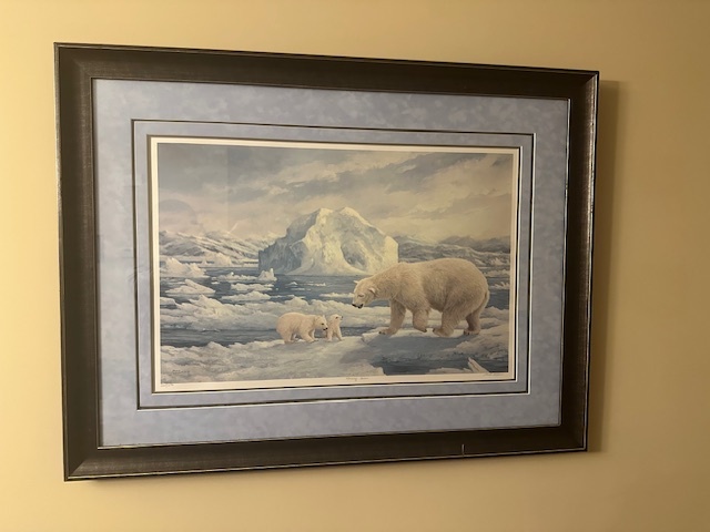 "Morning Swim" polar bear painting