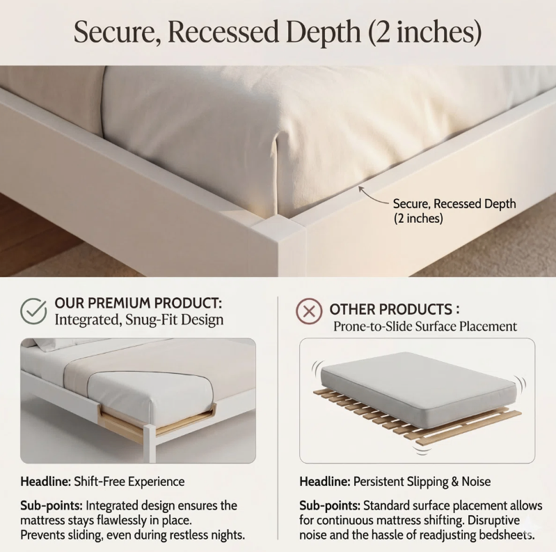 White Solid Wood Twin Bed Frame with Slat Support - New in box - photo 5