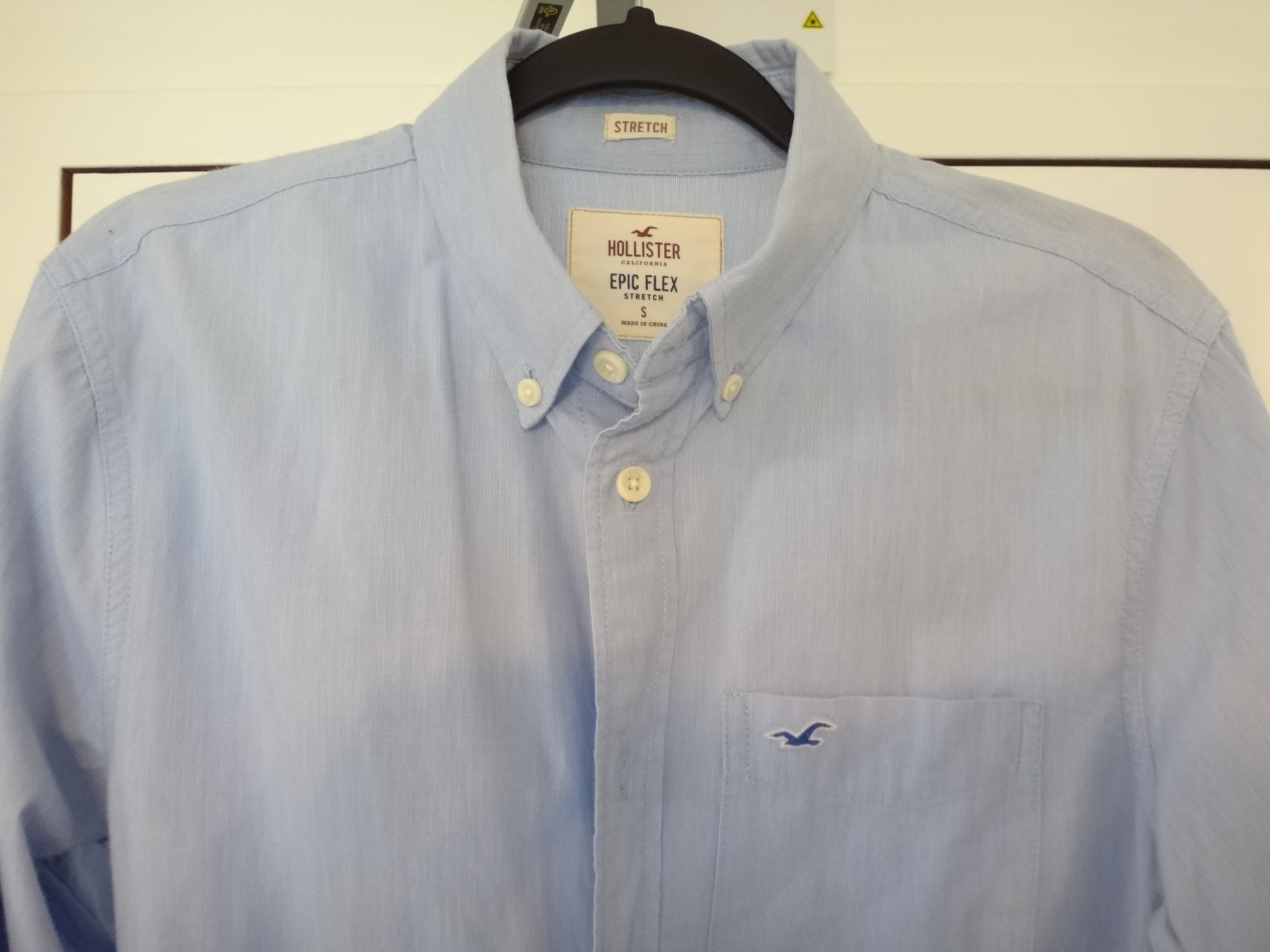 ✅♻️HOLLISTER Men's Small Epic Flex Stretch Light Blue Shirt - photo 4
