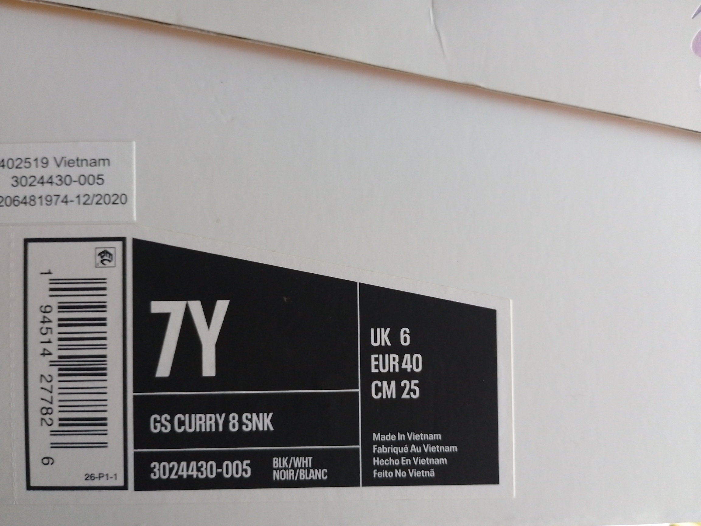 Under Armour Curry 8 GS Black/White Size 7Y - photo 5
