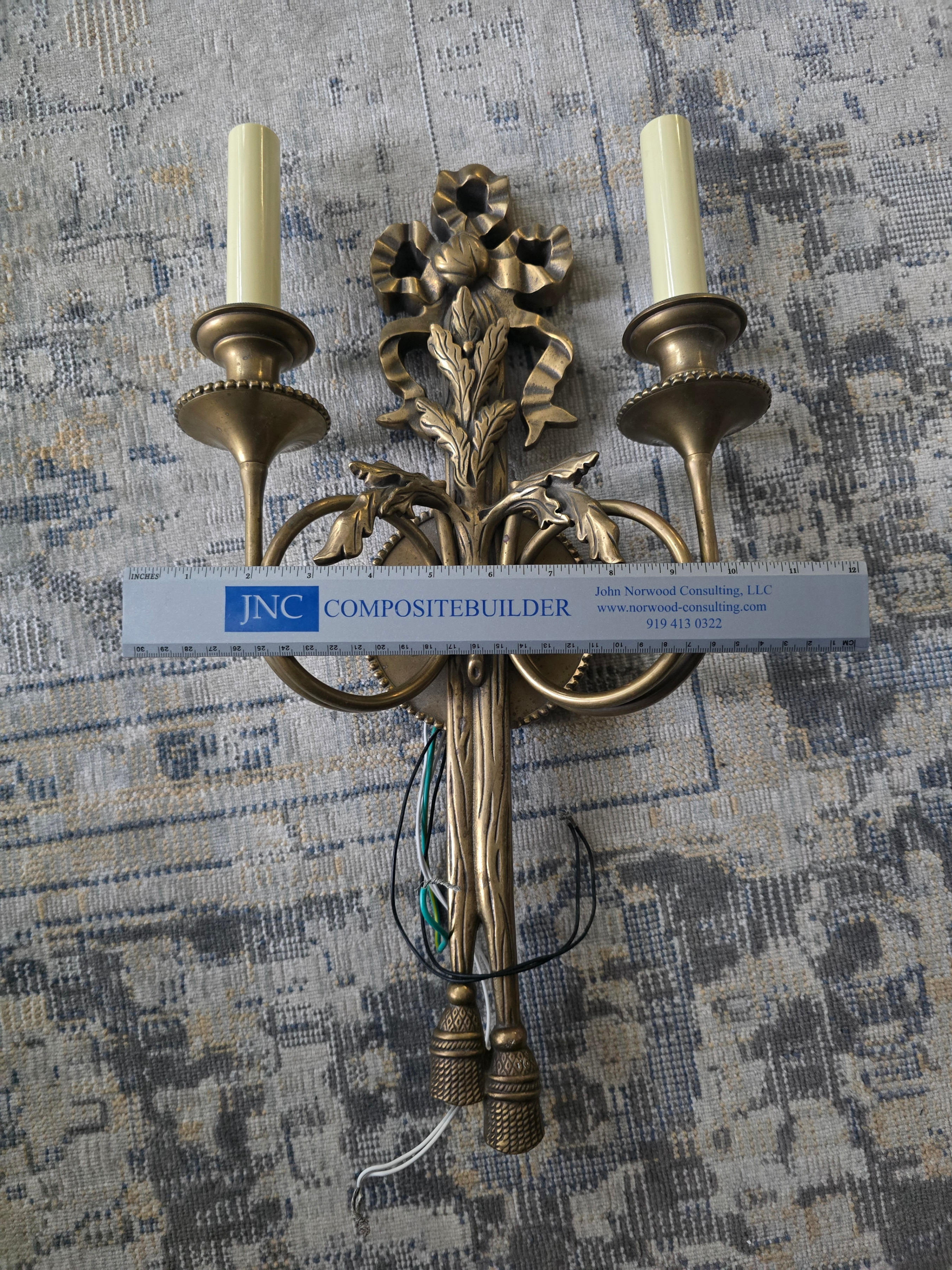 Vintage brass wall sconce (electric light) - photo 3