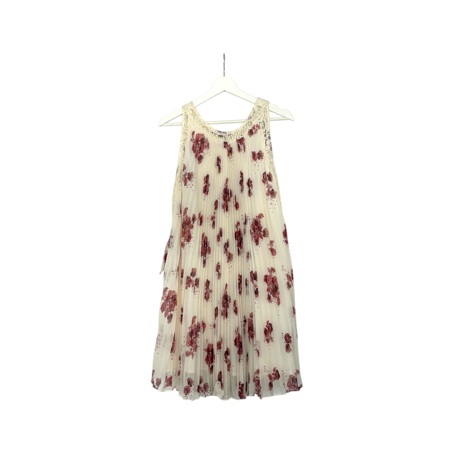 Free People Gardenia Combo Ivory Pink Floral Lace Tent Dress S - photo 2