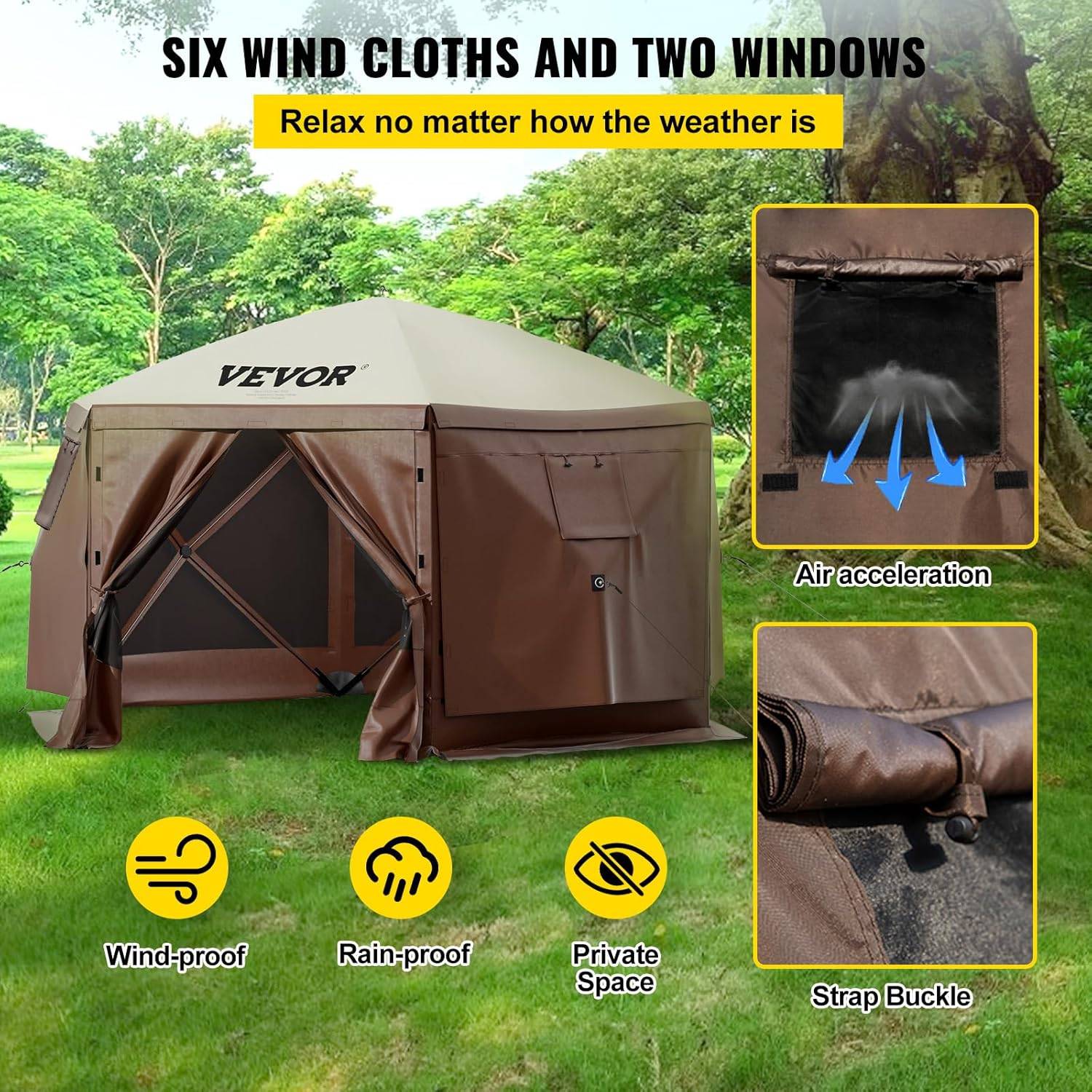 VEVOR Pop-up Gazebo Tent 10x10ft, Portable Design - photo 3
