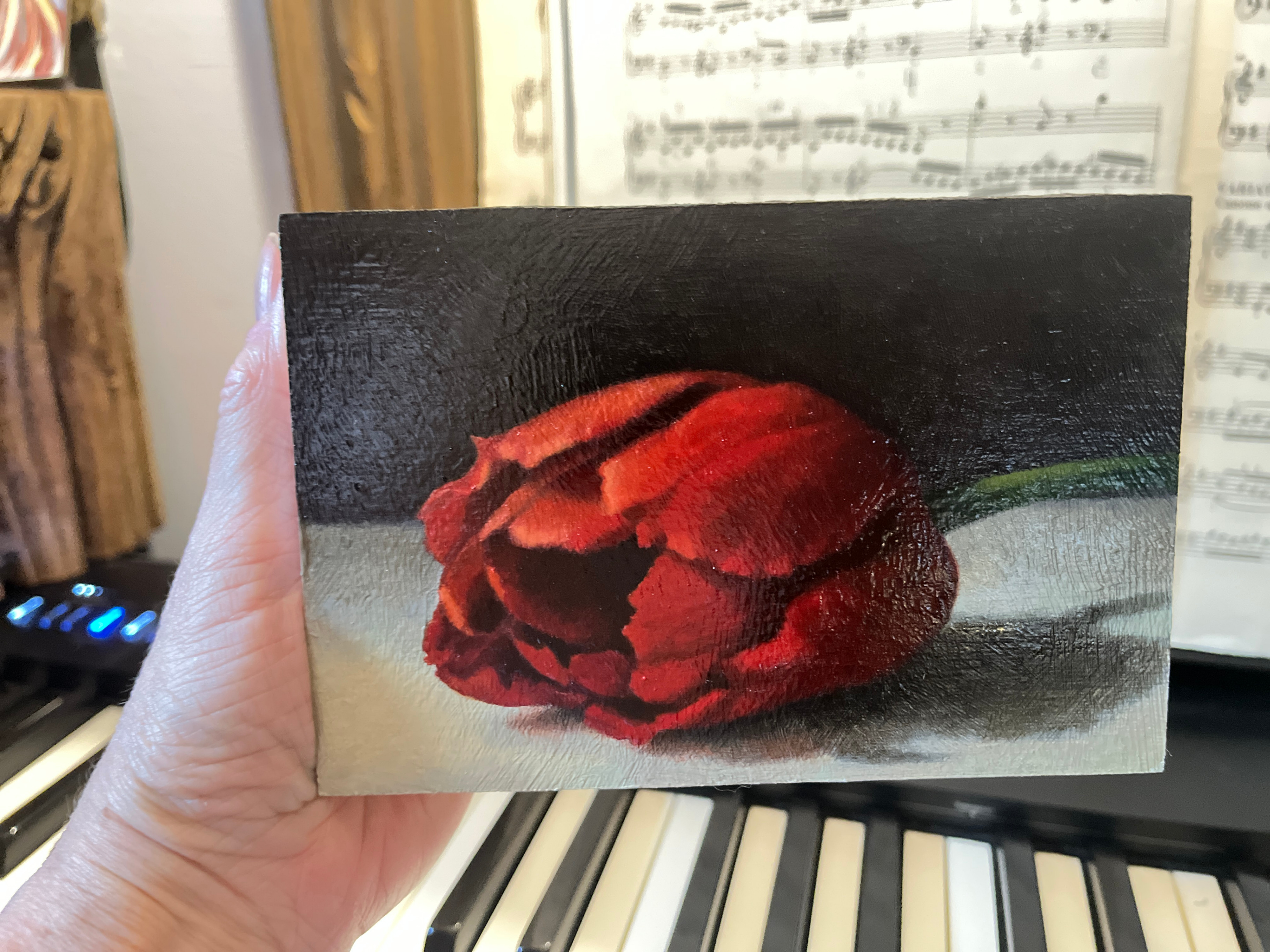 Original Oil Painting | Red Tulip - photo 3