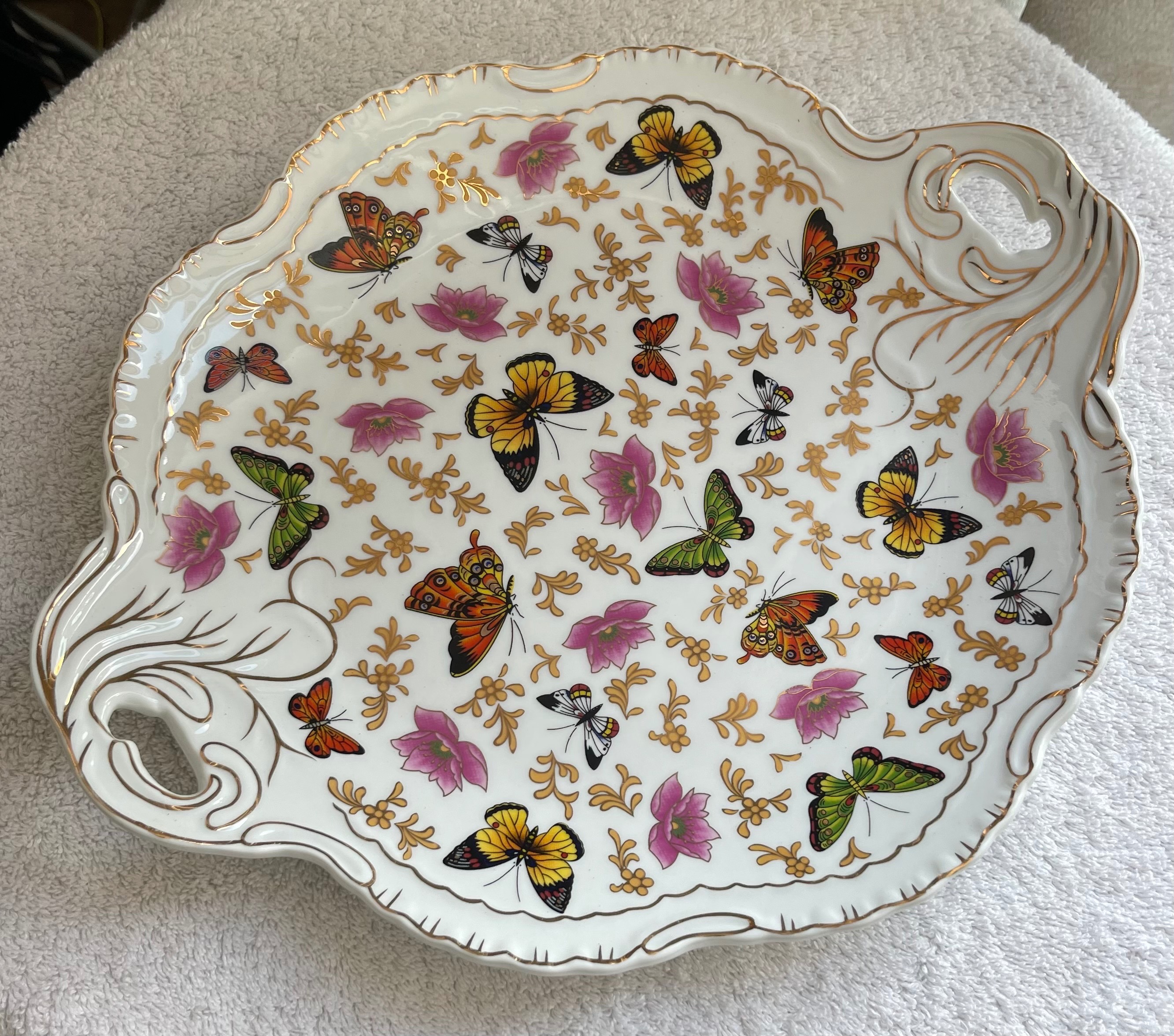 Allison L.L. Butterfly Porcelain Serving Tray (13")