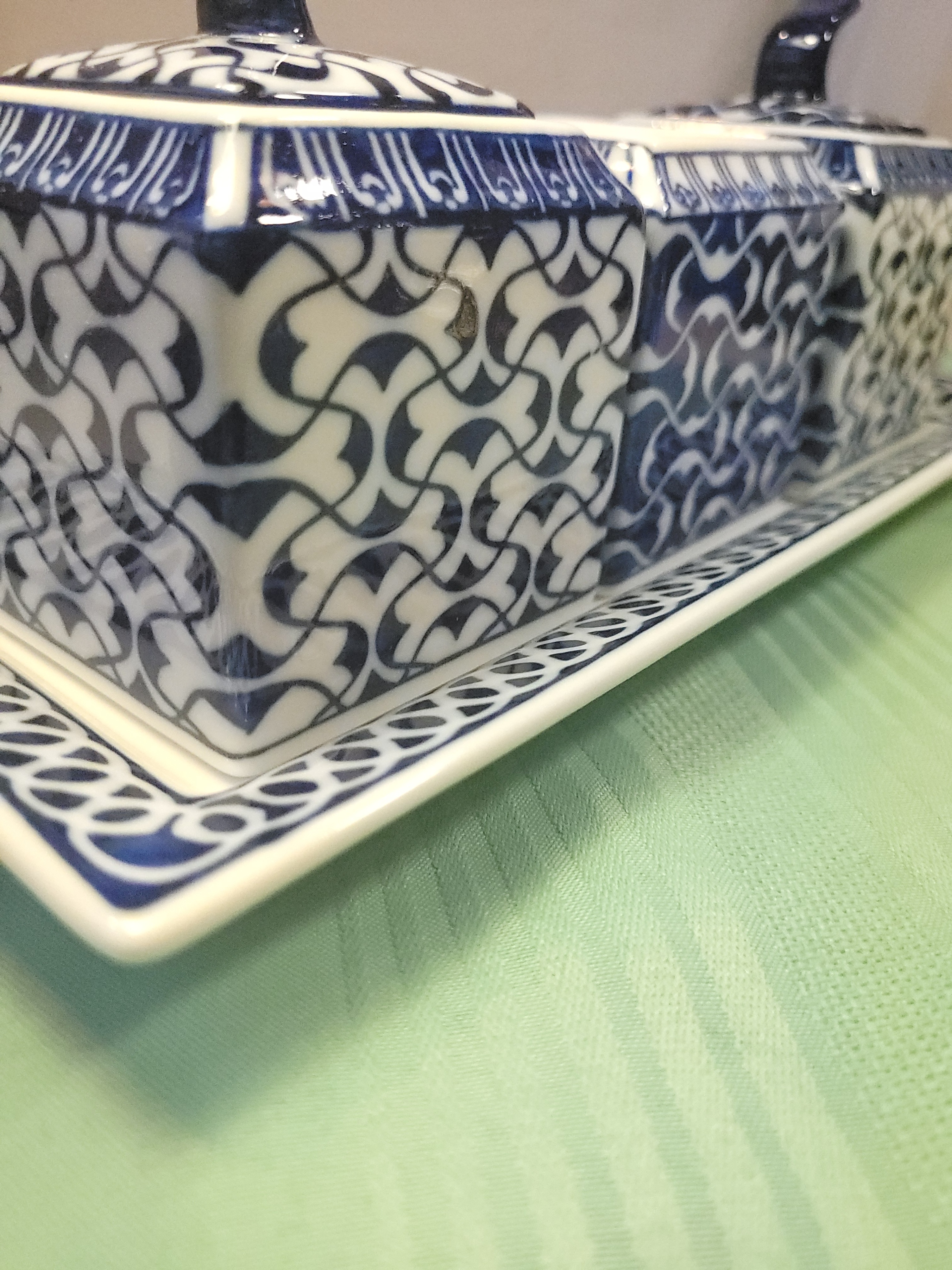 Bombay Company Arabesque Tile Blue and White Porcelain Canister - photo 2