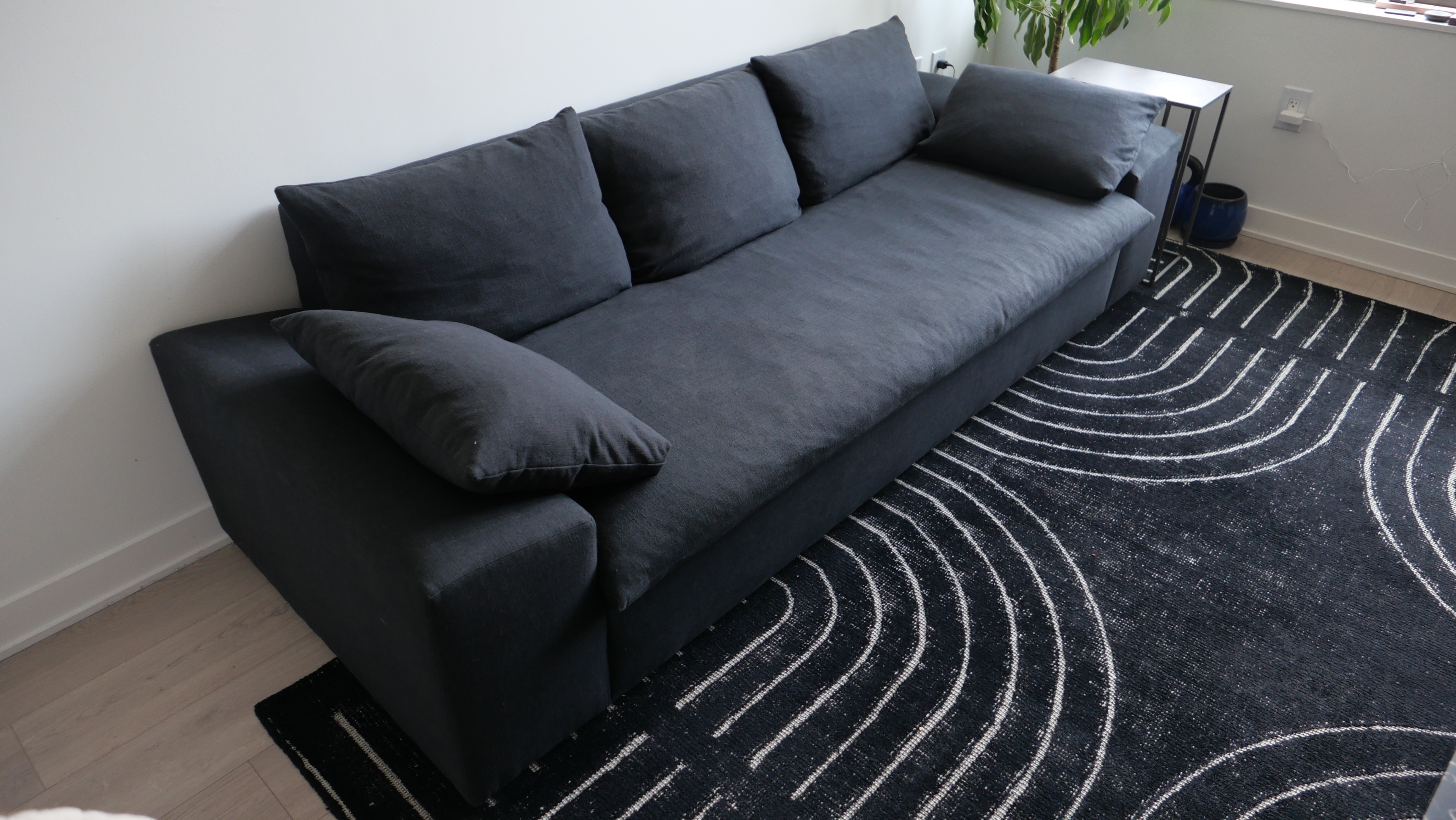 CB2 Algora 100" Dark Grey  Sleeper Sofa – Like New - photo 3