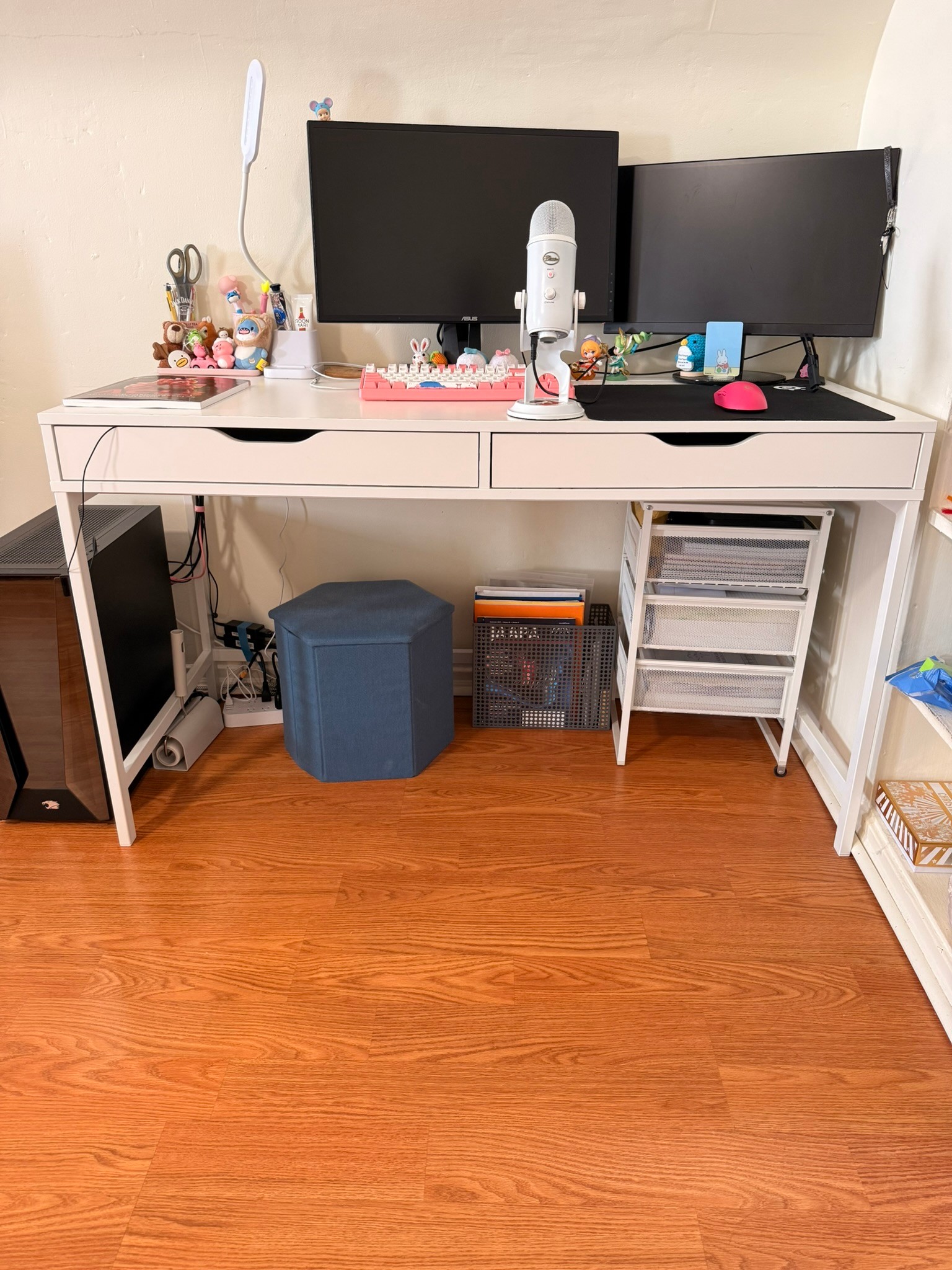 White Two-Drawer Desk