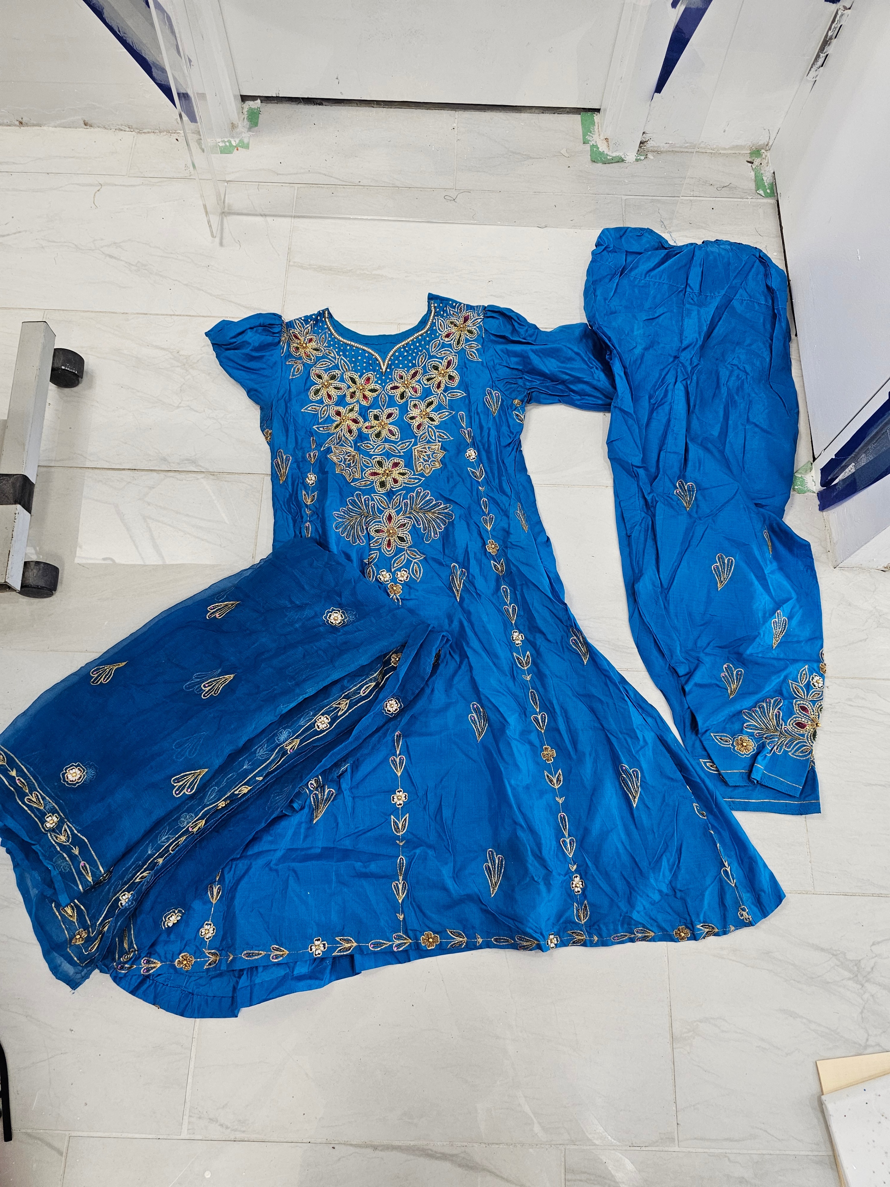Silk Embroidered Suit