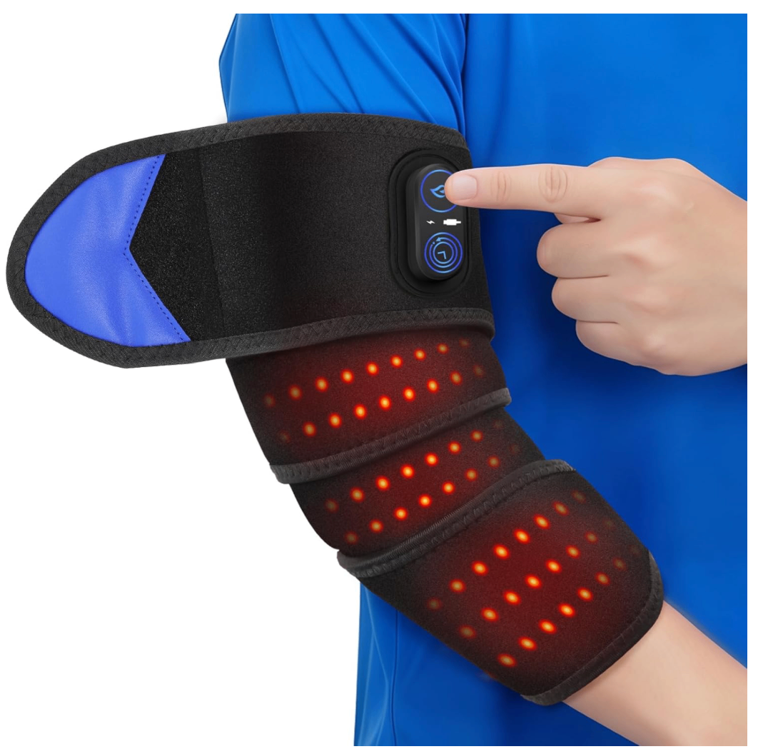 Cordless Heated Elbow Wrap Brace – Adjustable Heat & Massage