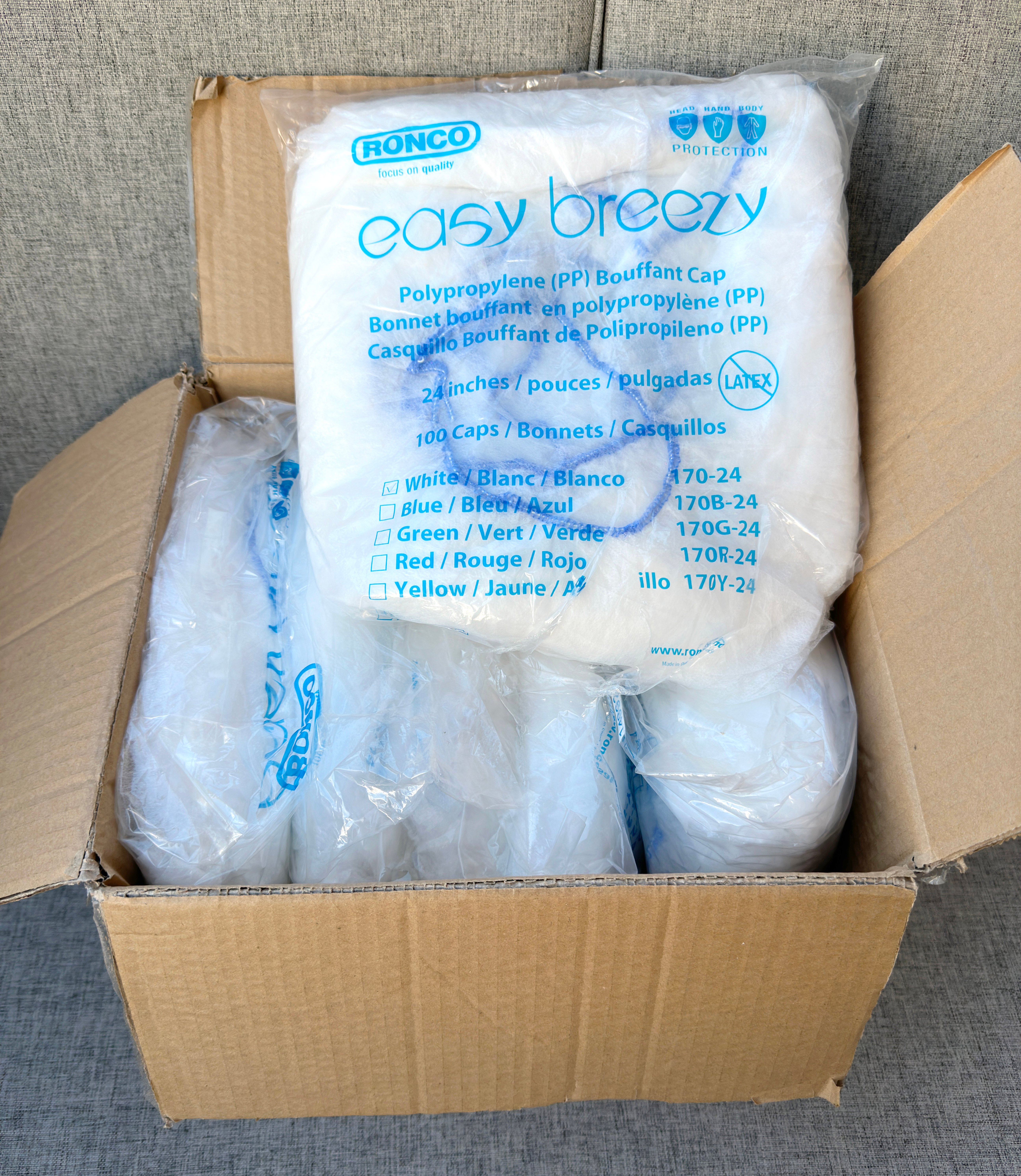 Ronco 24" Bouffant Cap Hairnet - 600 pieces - photo 2