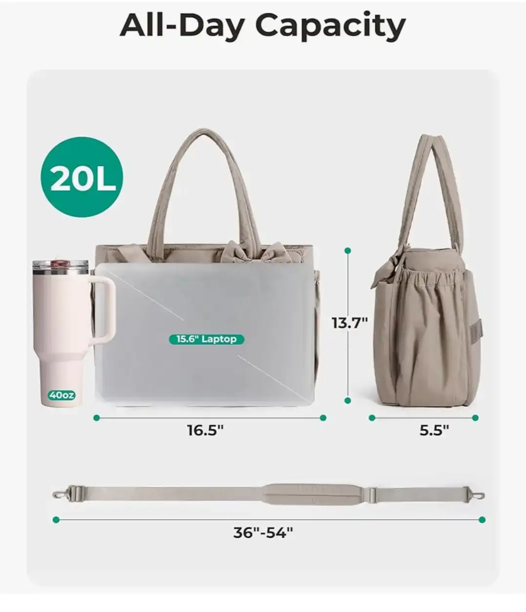 BAGSMART Crush Bow Tote Bag - photo 2