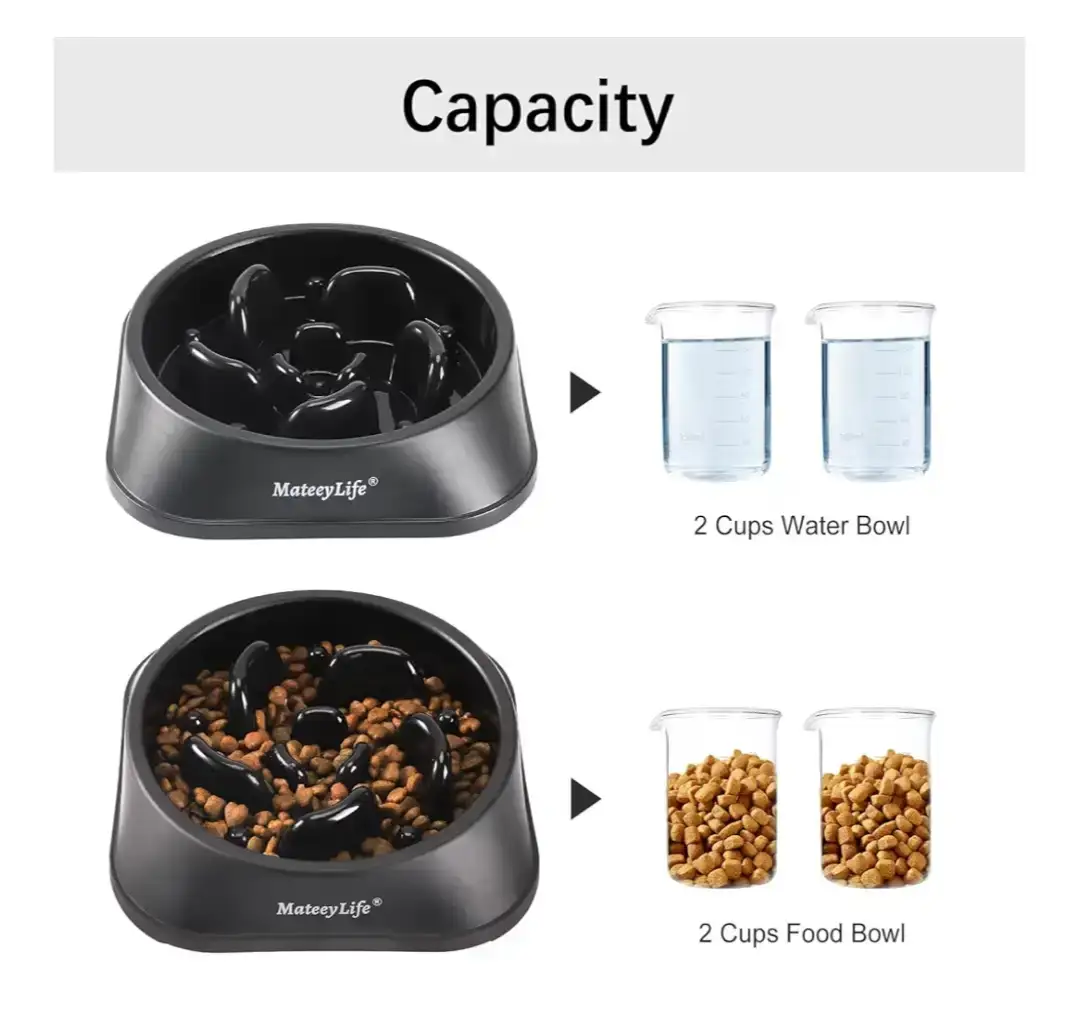 MateeyLife Slow Feeder Dog Bowl Medium Black - photo 5