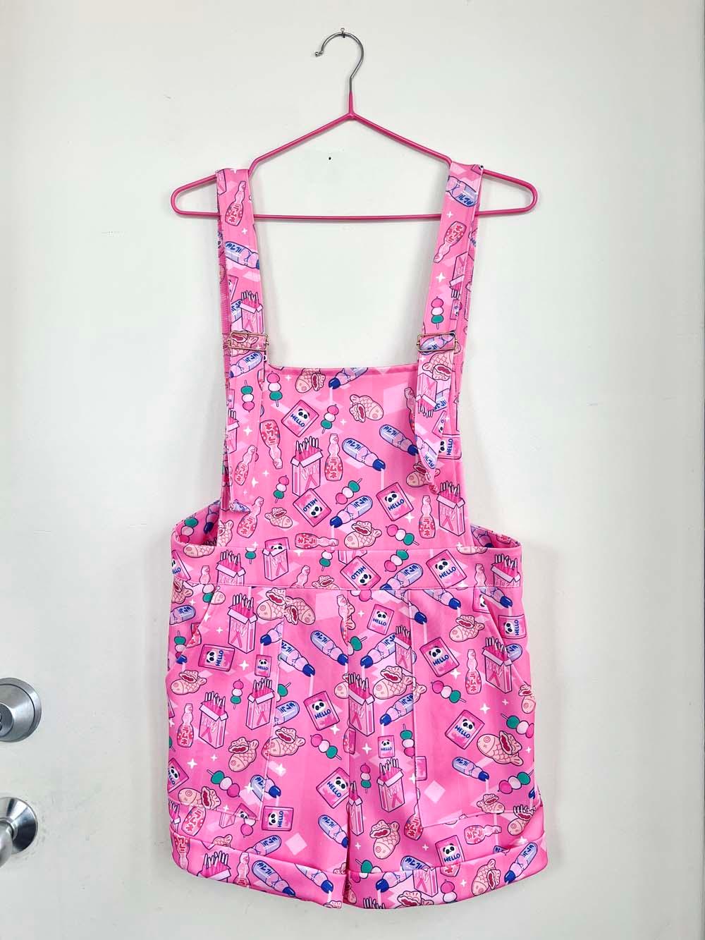 Pink Japanese Dango Sweets Shorts Overalls Romper for Women - photo 2