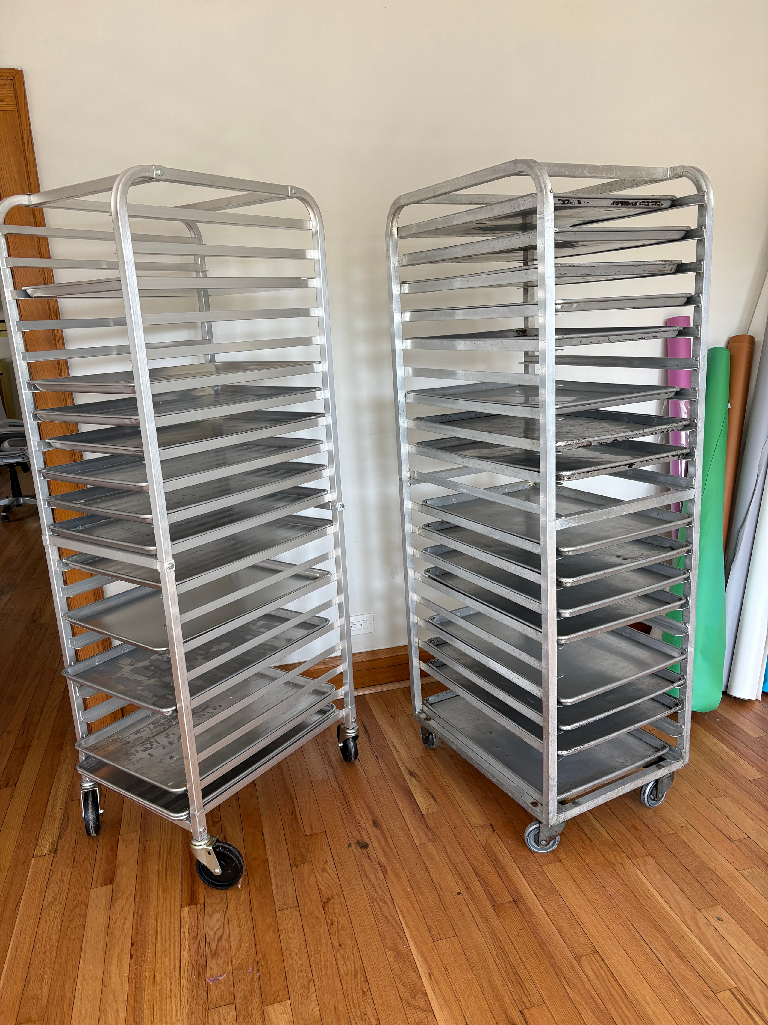 2 Bakers rack with 29 trays