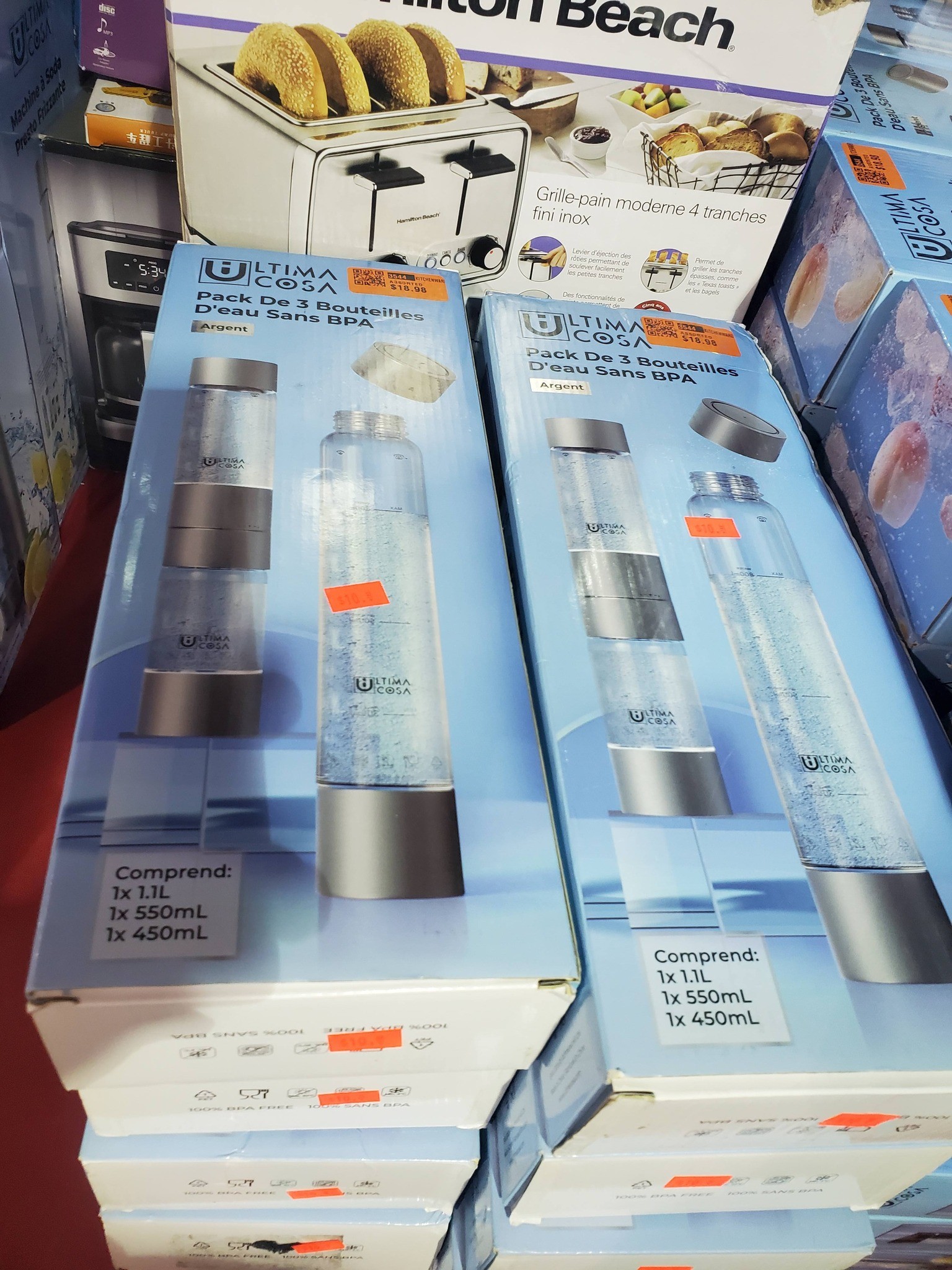 Ultima Cosa 3‑Pack BPA‑Free Water Bottles – Black / Silver - photo 4
