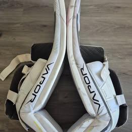 Bauer Vapor X5Pro Senior Large 35+1 All White Goalie Pads - photo 2