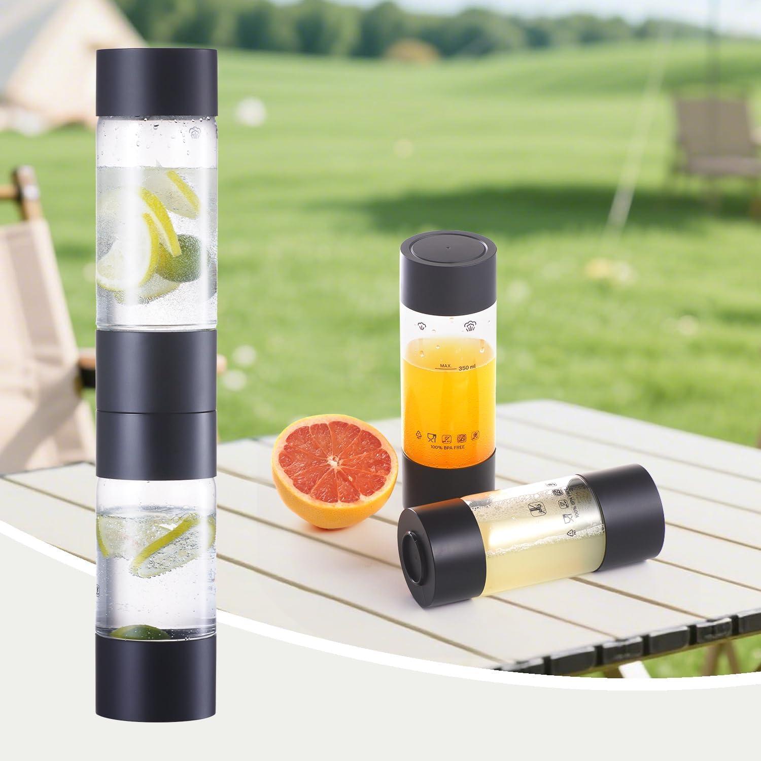 Ultima Cosa 3‑Pack BPA‑Free Water Bottles – Black / Silver