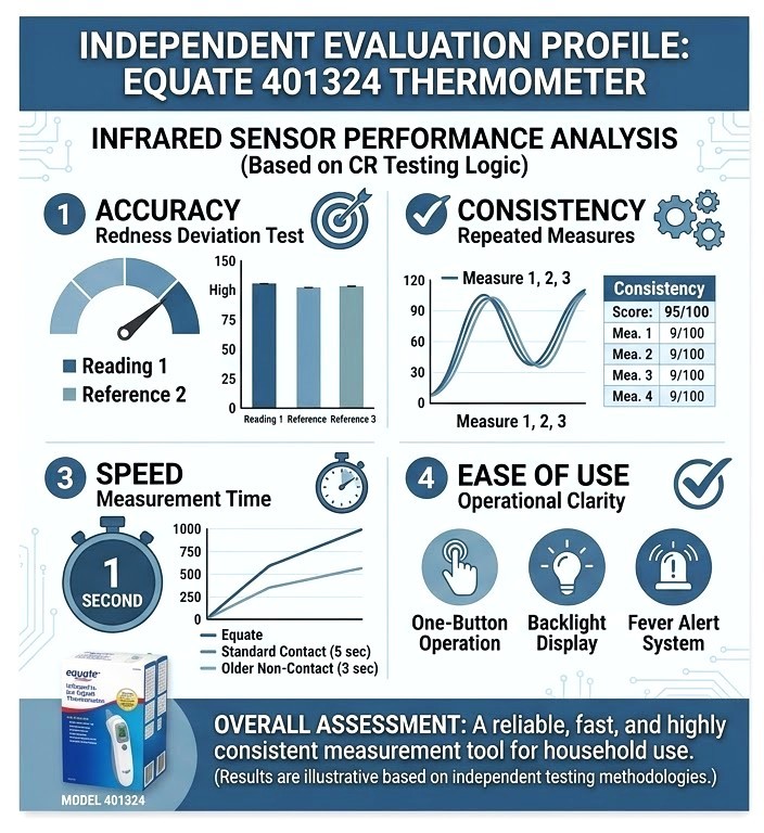 NEW Equate Infrared Ear Thermometer - CR Top Rating - photo 3