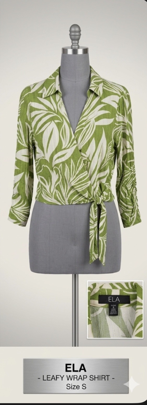 Blusa con estampado en hojas Talla S
