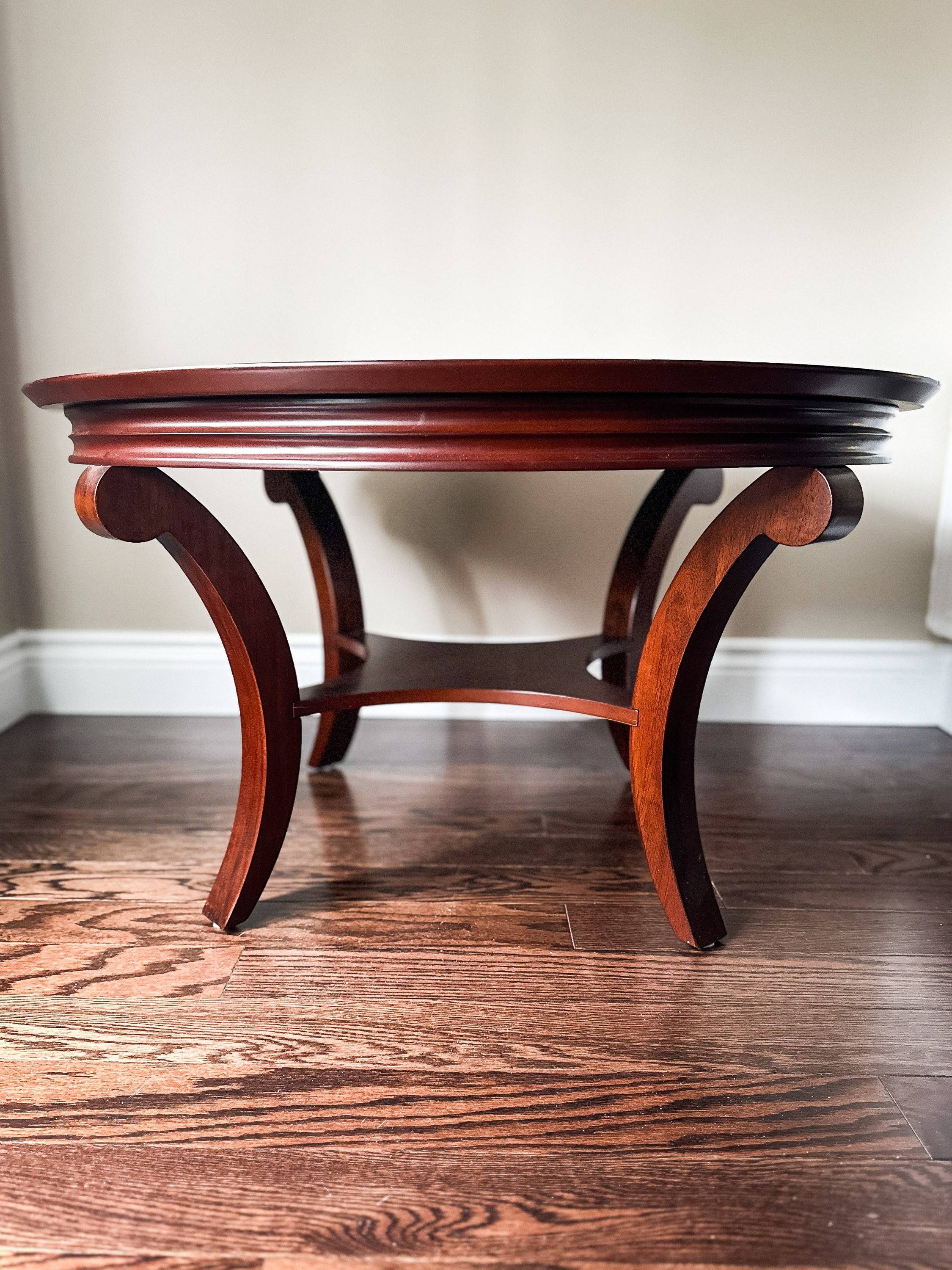 Soild Wood Round Coffee table + Half Moon Hallway Accent Table - photo 5