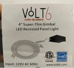 Volt6 4" Super-Thin Gimbal LED Recessed Panel Light