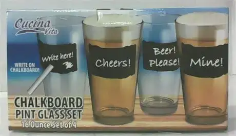 Cucina Vita Chalkboard Glasses Set of 4