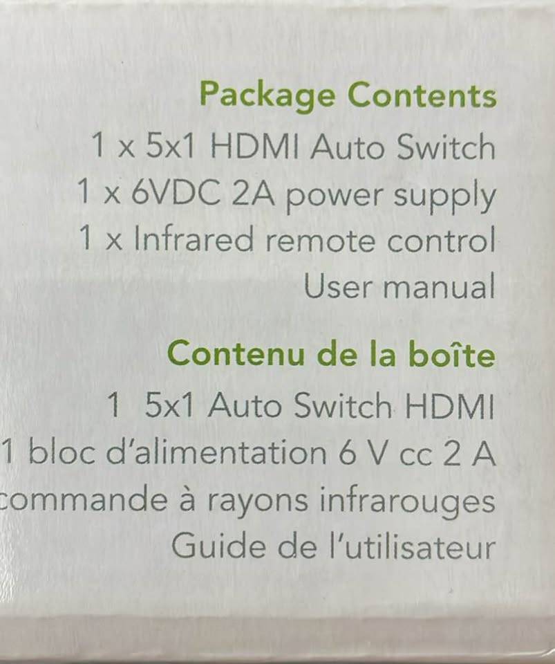 New in box Kanto 5x1 HDMI Auto Switch - photo 4