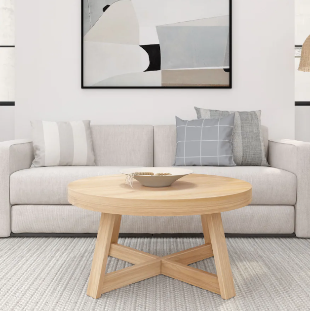 Round sOLID Wood Coffee Table - New in box - photo 2