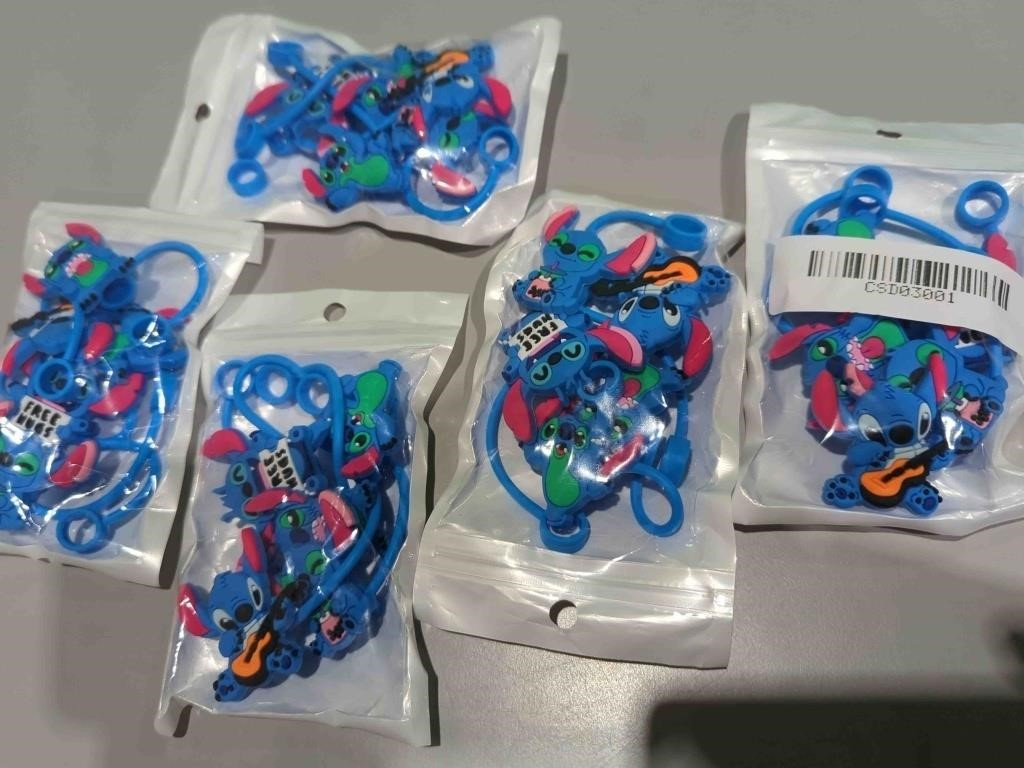 Stitch 5/pack Reusable Silicone Straw Toppers