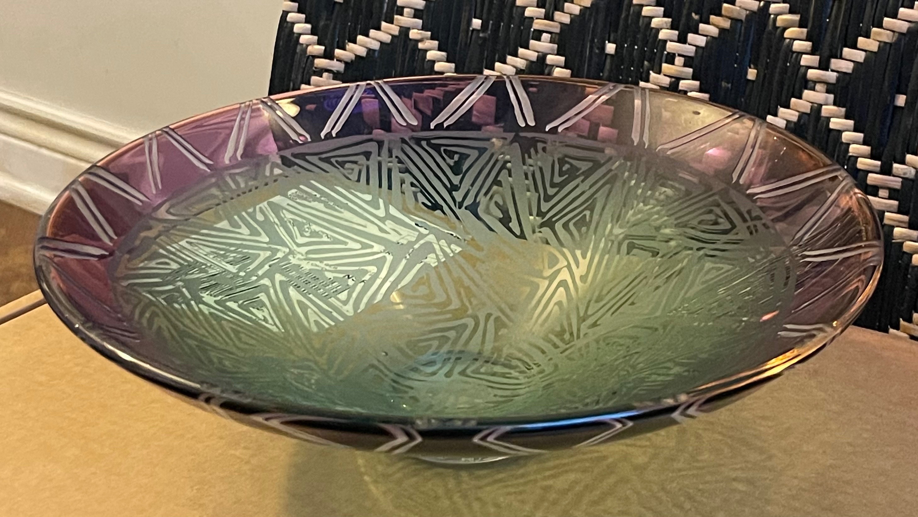 Signed Cheryl Takacs Art Glass Bowl (11.5") - photo 3