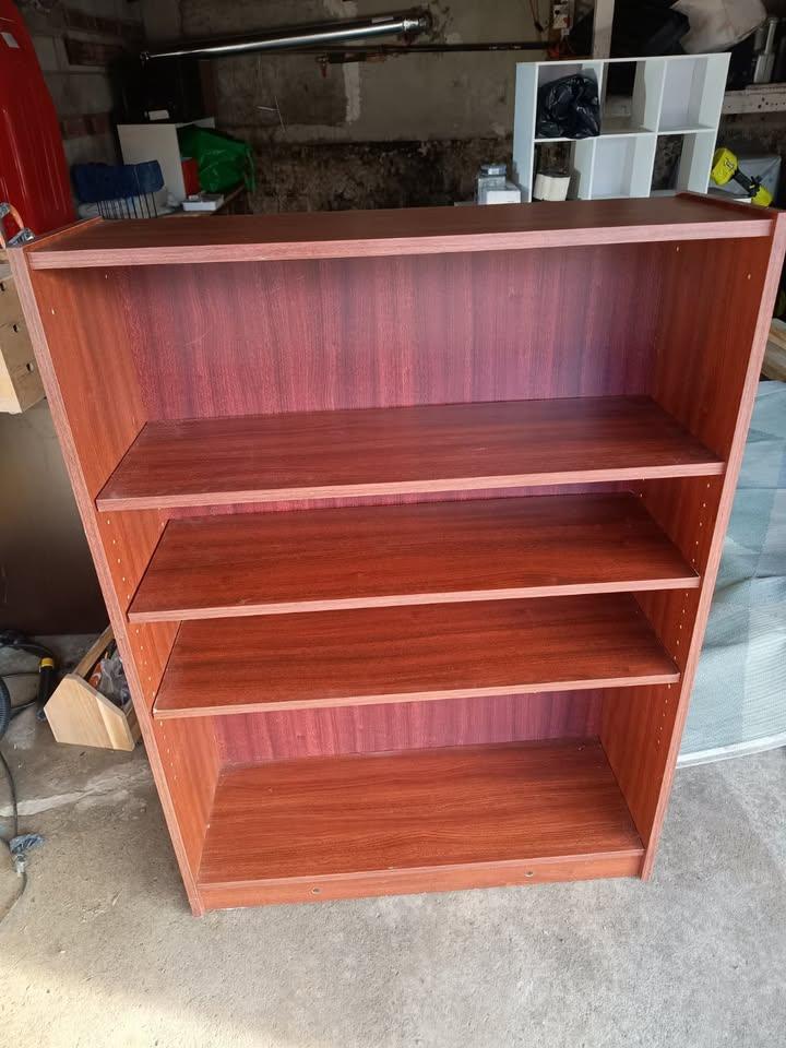 Bookcase 4 Shelves – Cherry Finish – Heavy Duty