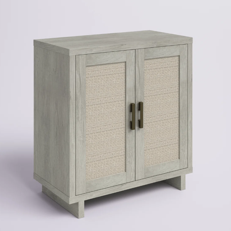 Grey Wash Accent Cabinet with Cane Doors - New in box - photo 5