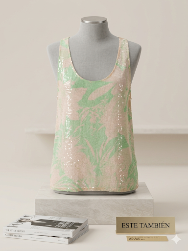 Top/blusa tipo tank con lentejuelas